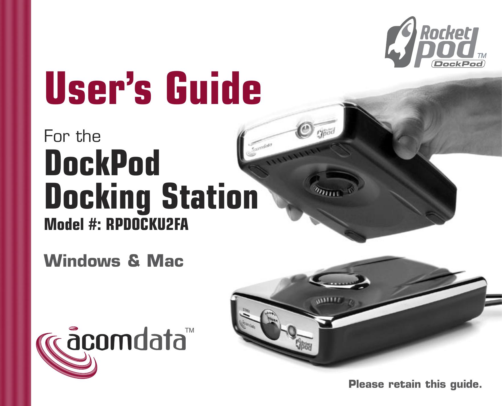 Acomdata.com RPDOCKU2FA MP3 Docking Station User Manual (Page 1)