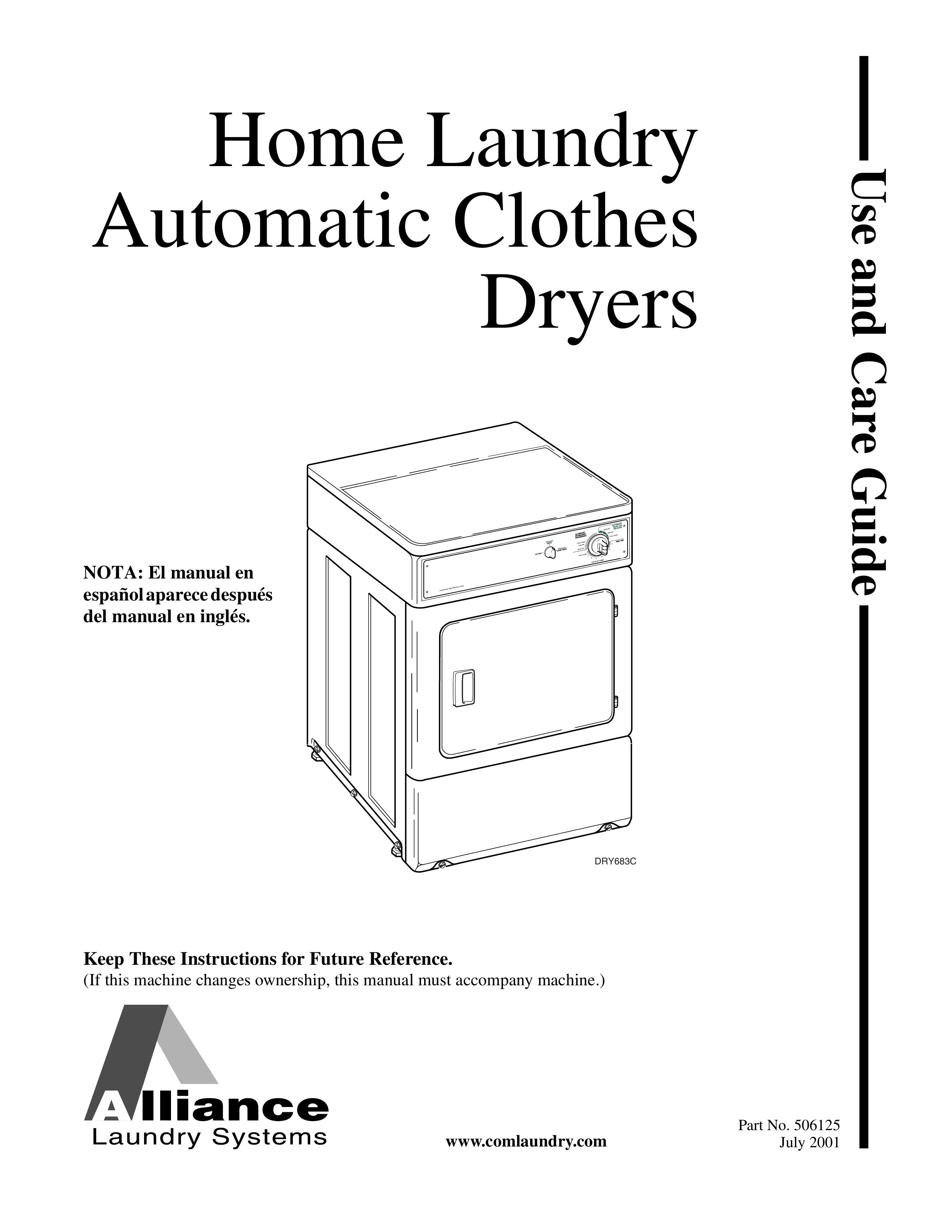 Alliance Laundry Systems DRY683C Washer/Dryer User Manual (Page 1)