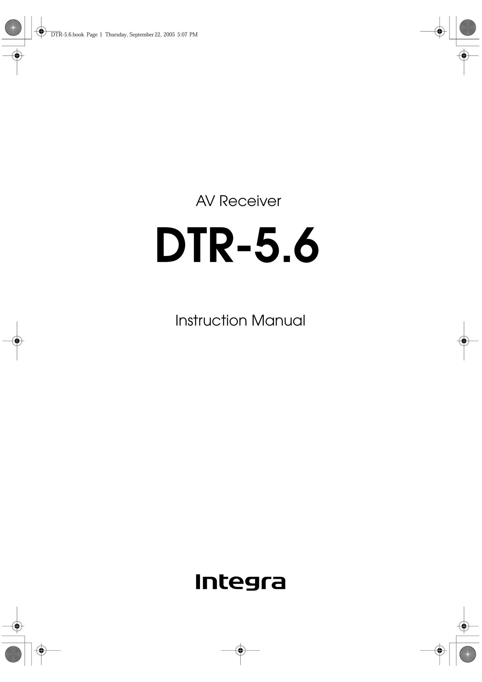 Integra DTR-5.6 Stereo Receiver User Manual (Page 1)