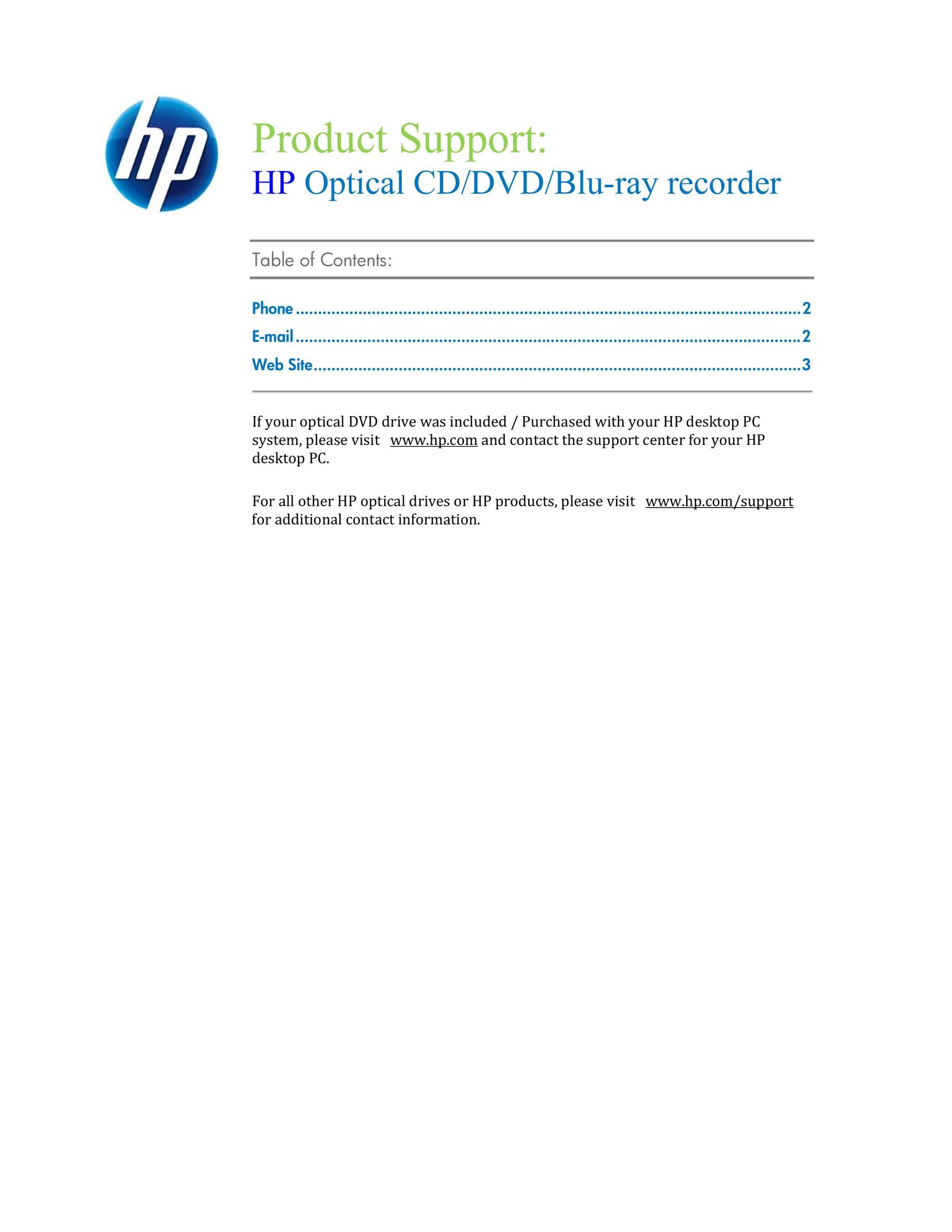 HP (Hewlett-Packard) DVD600S Blu-ray Player User Manual (Page 1)