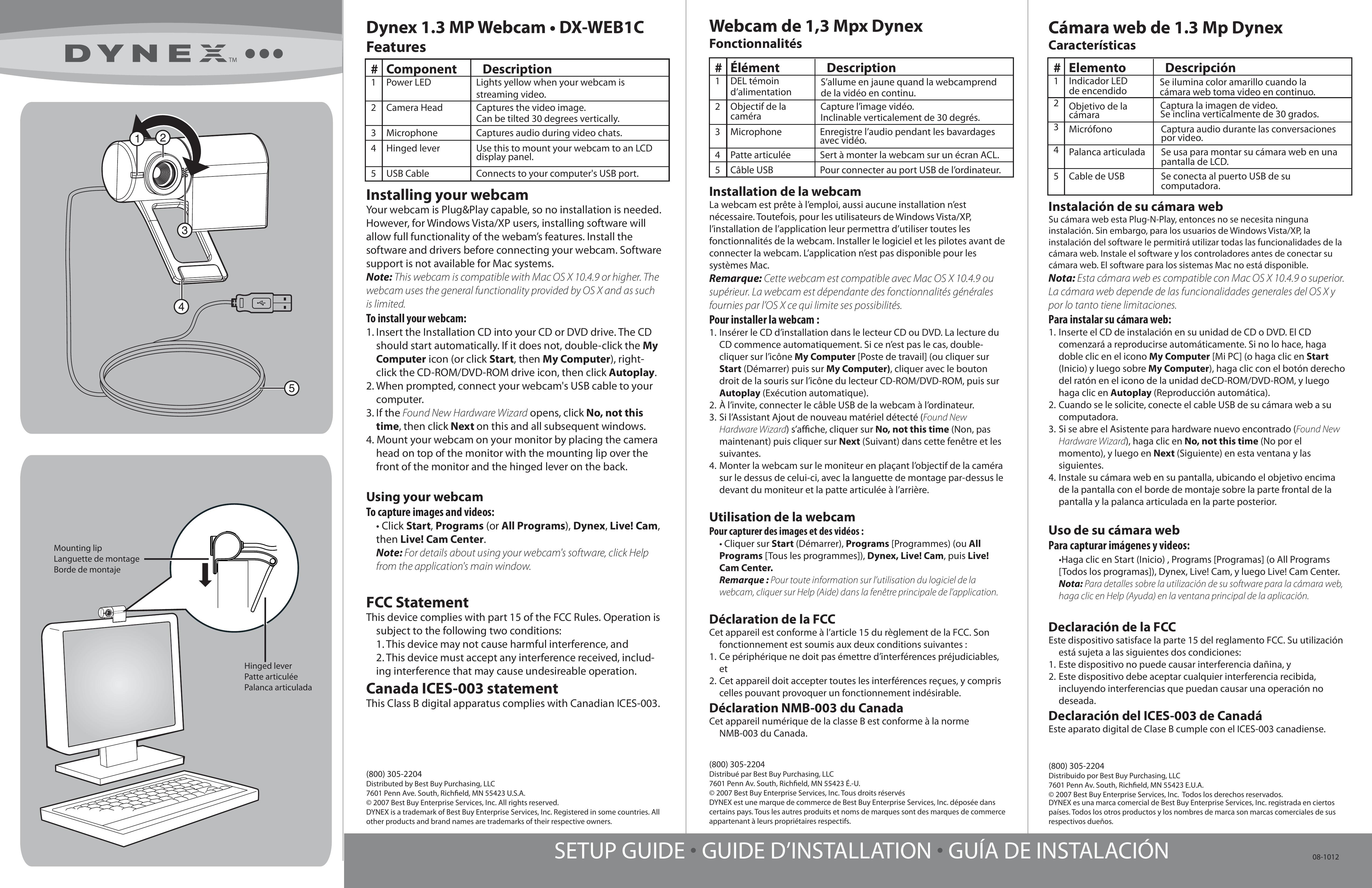 Dynex DX-WEB1C Digital Camera User Manual (Page 1)