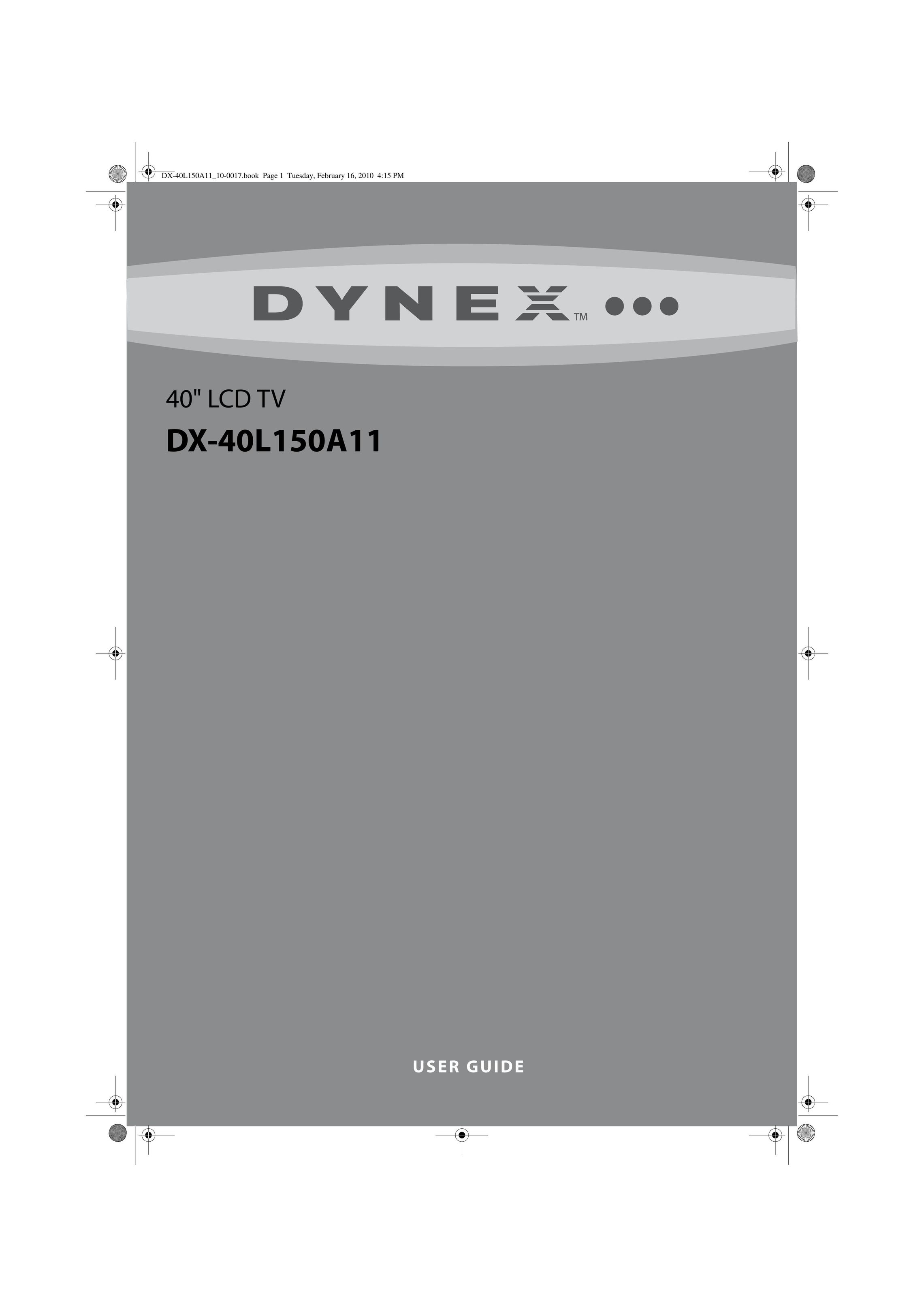 Dynex DX-40L150A11 Flat Panel Television User Manual (Page 1)