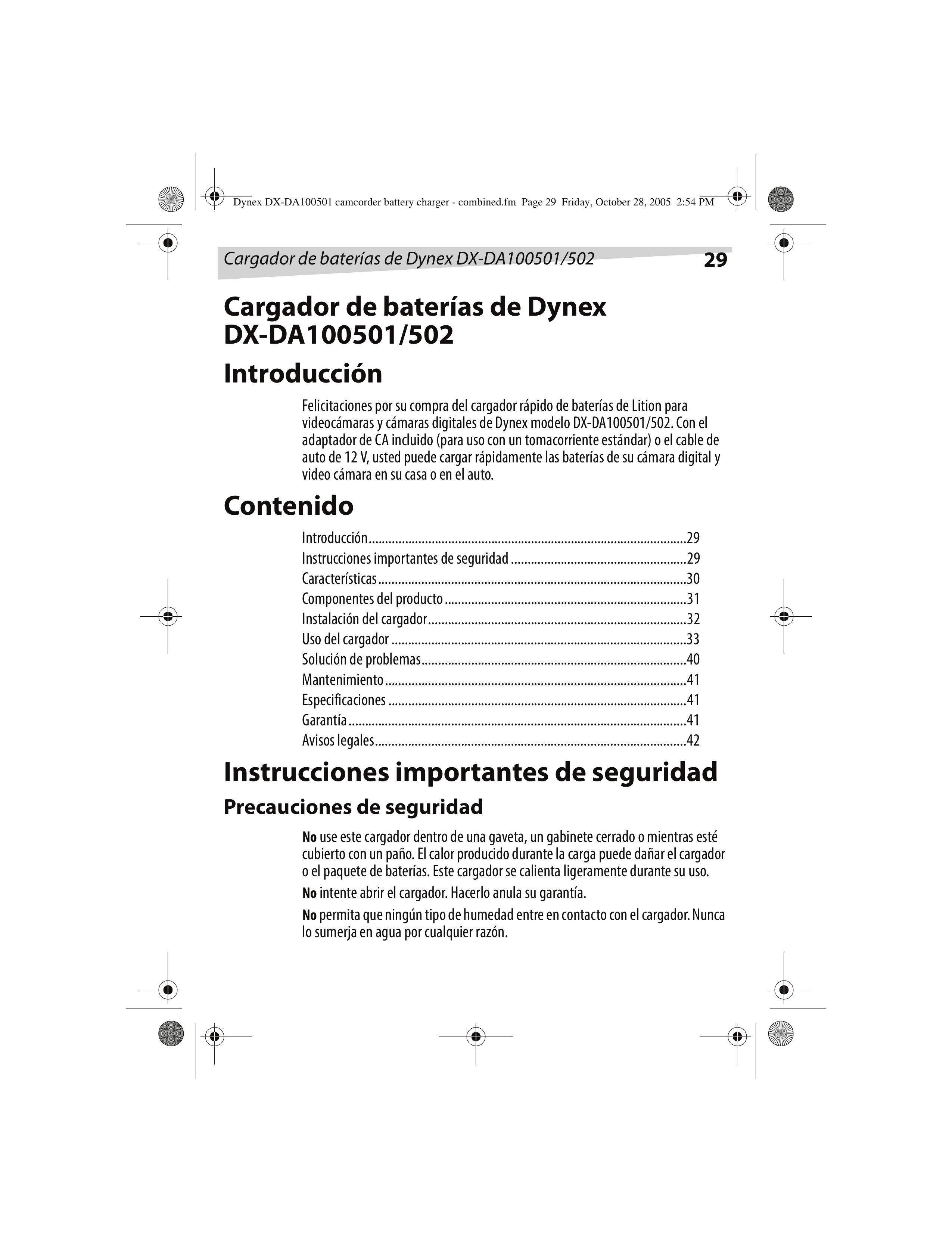 Dynex DX-DA100502 Camcorder Accessories User Manual (Page 29)