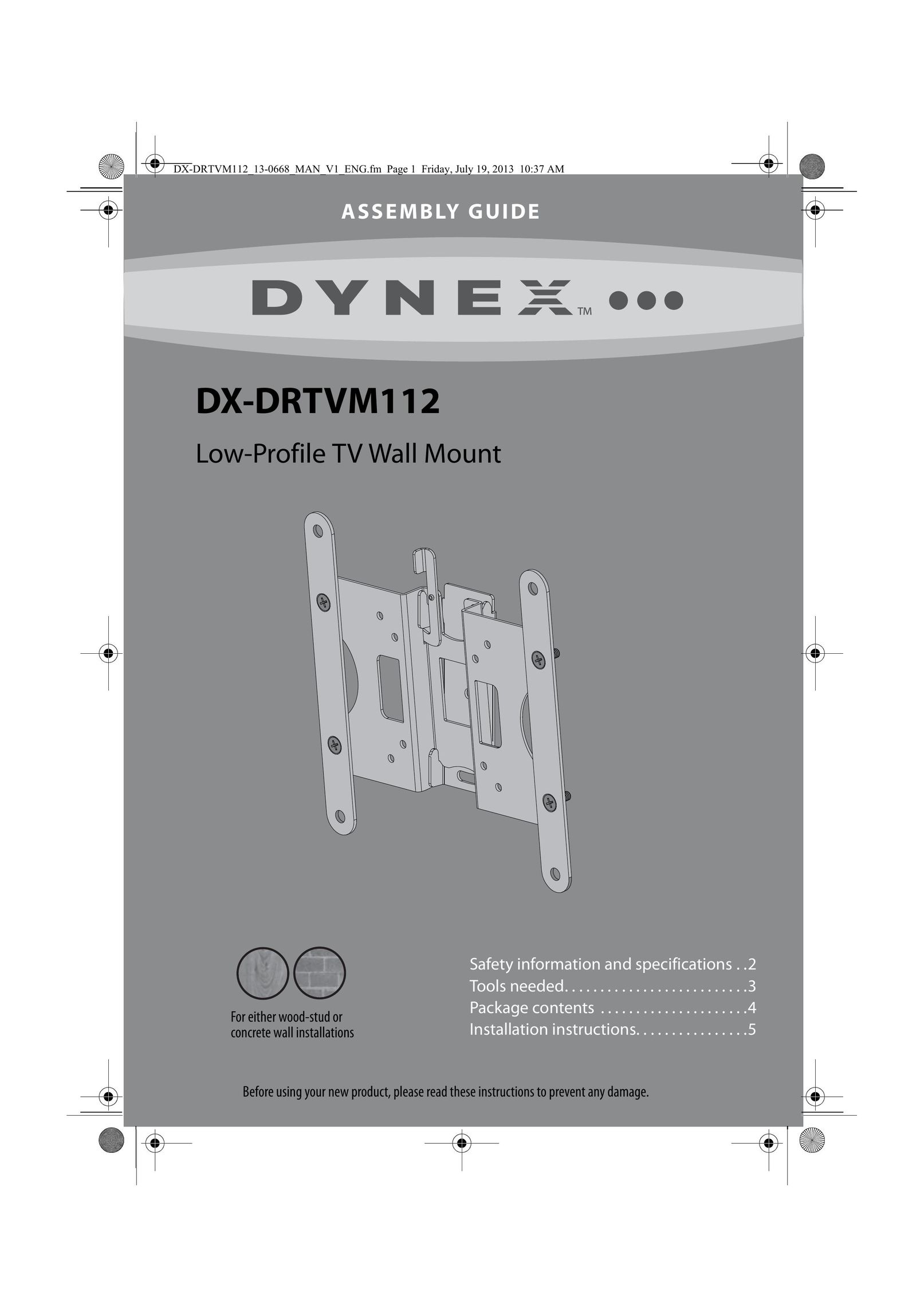 Dynex dx-drtvm112 TV Mount User Manual (Page 1)