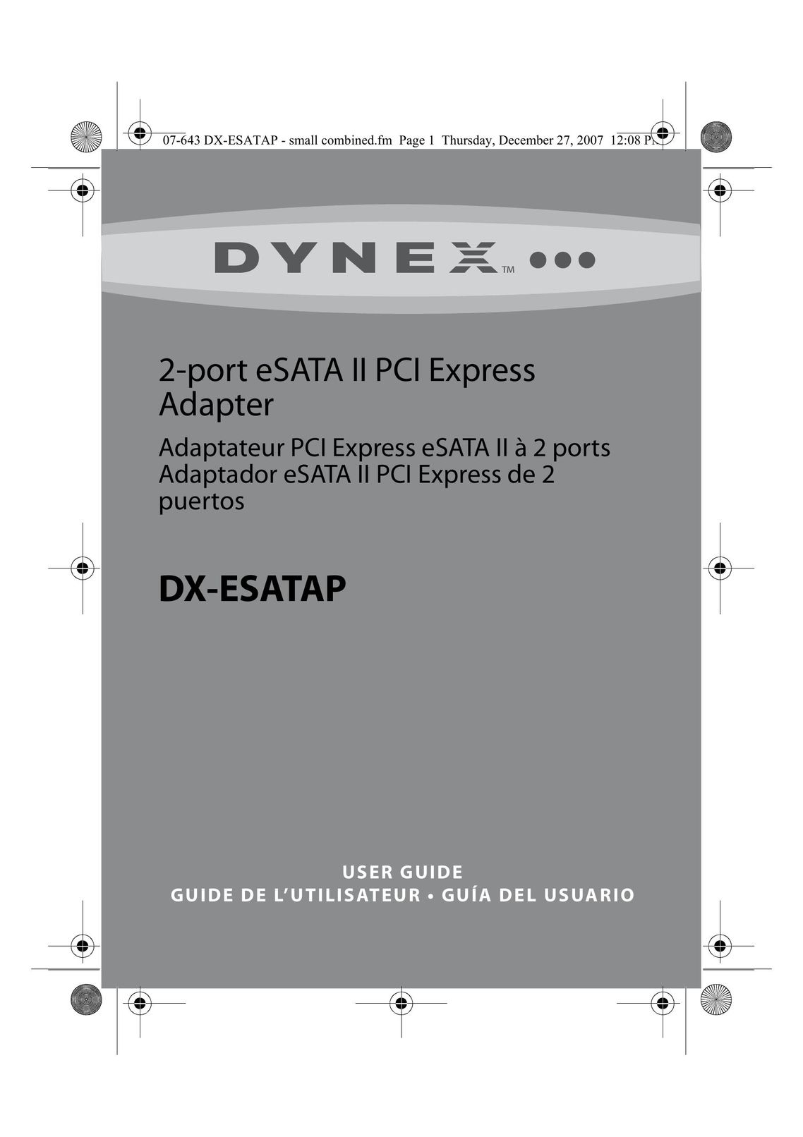 Dynex DX-ESATAP Network Card User Manual (Page 1)