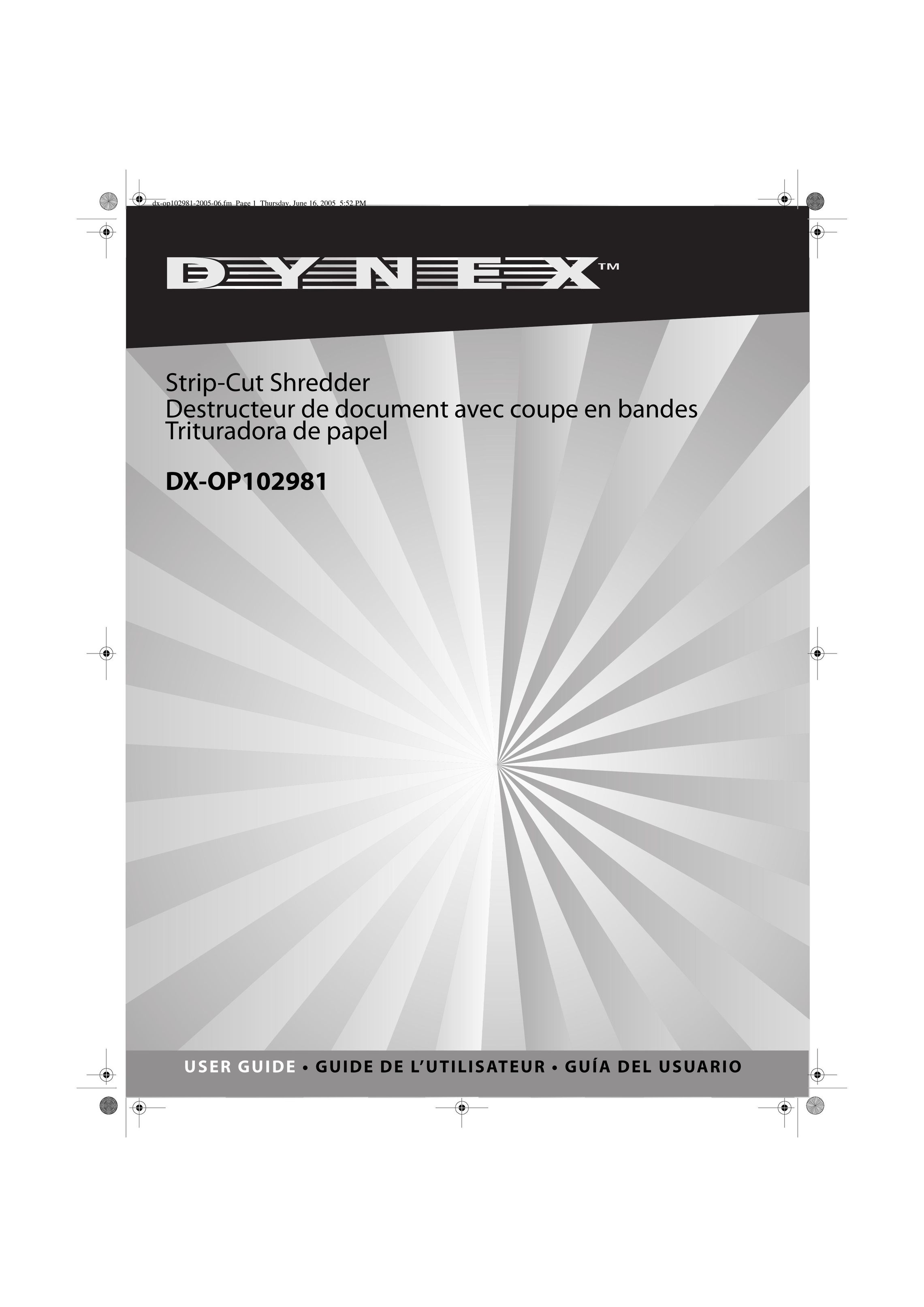 Dynex DX-OP102981 Paper Shredder User Manual (Page 1)