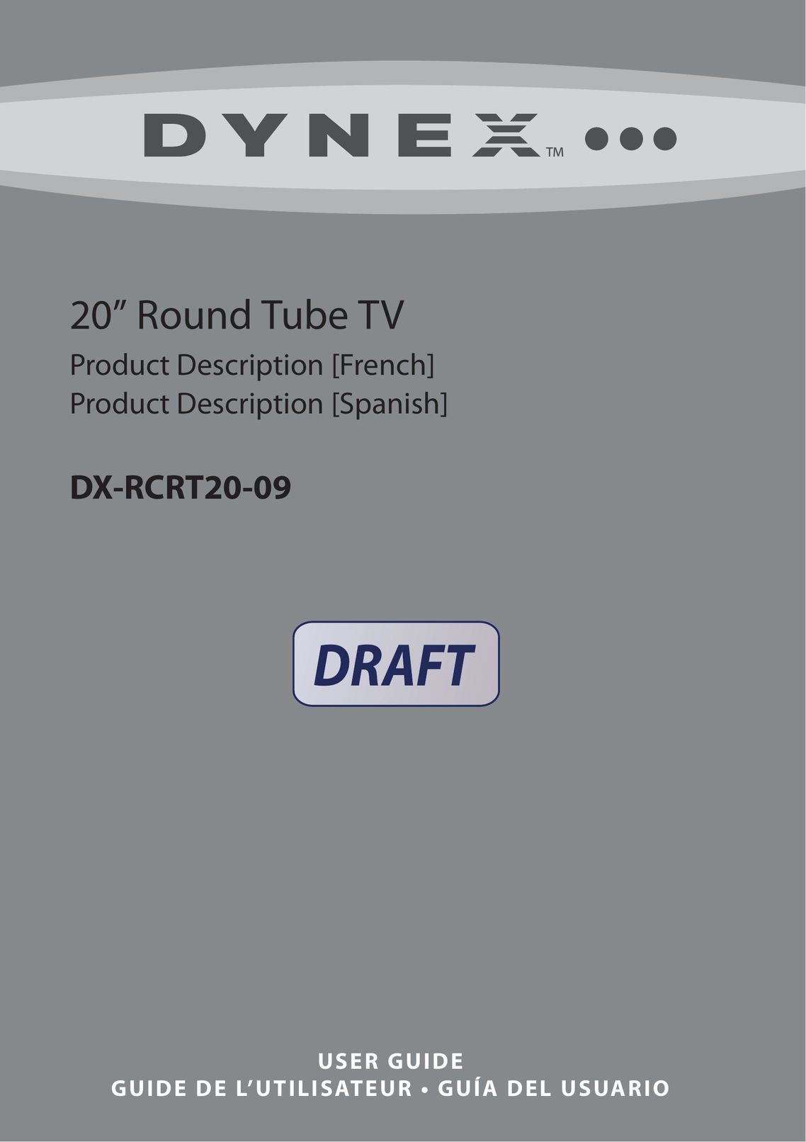 Dynex DX-RCRT20-09 CRT Television User Manual (Page 1)