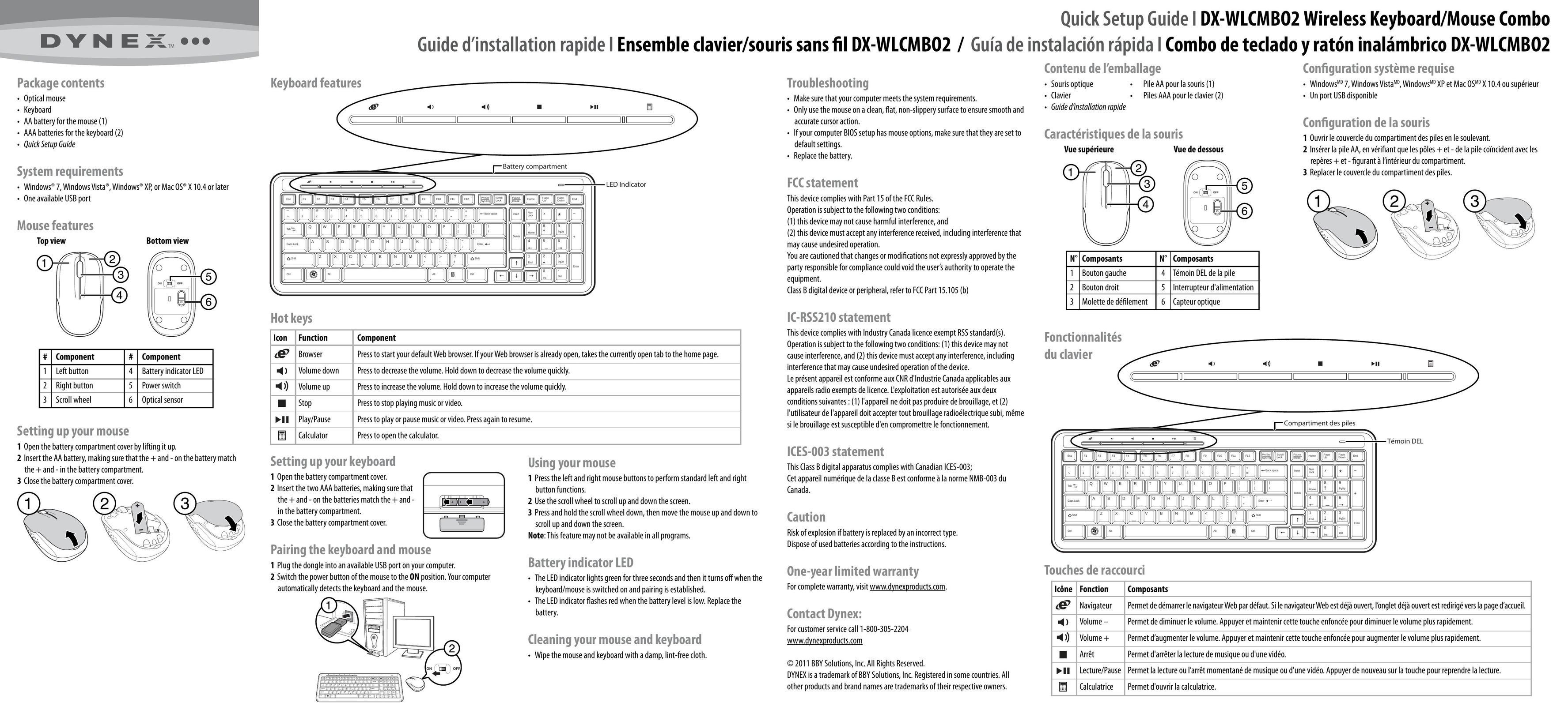 Dynex DX-WLCMBO2 Laptop User Manual (Page 1)