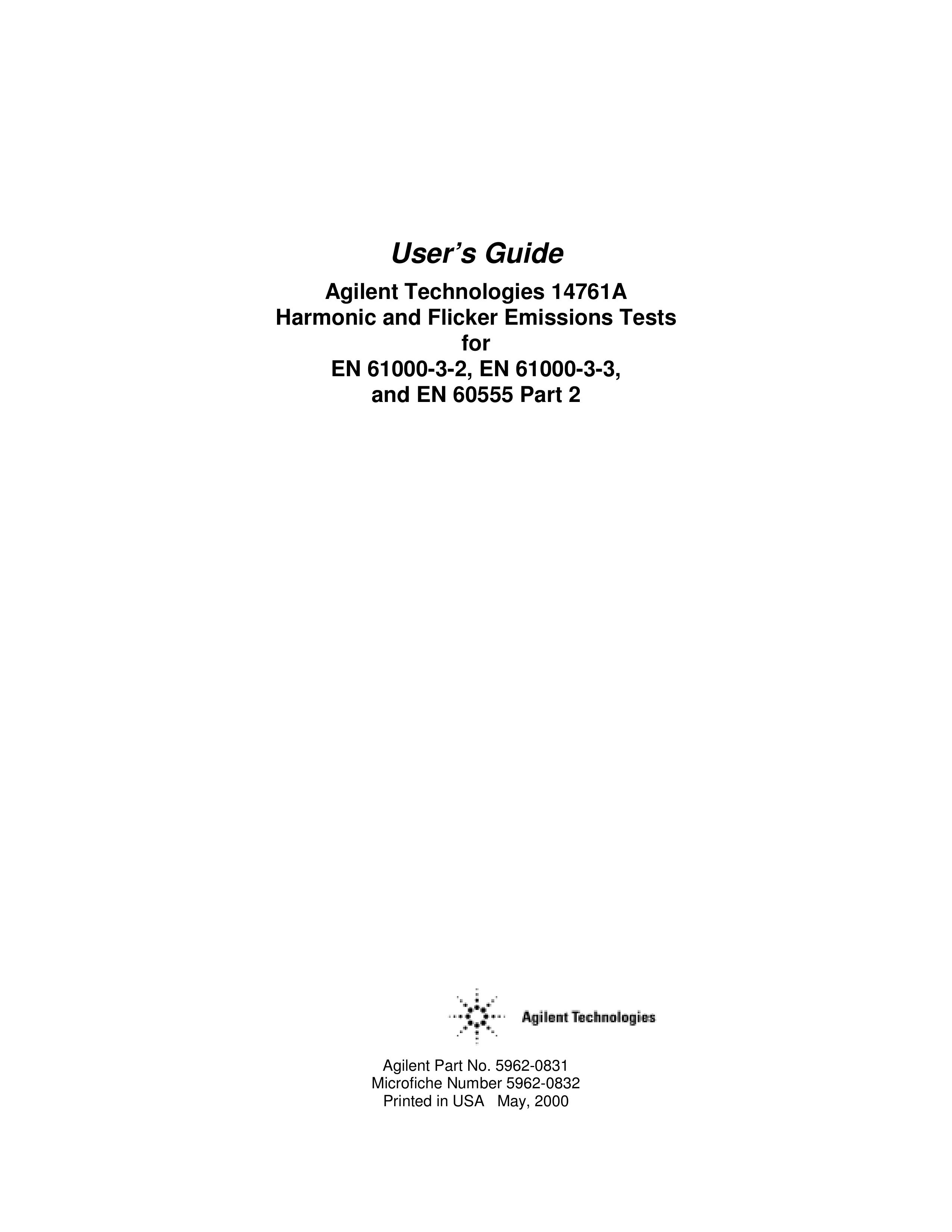 Agilent Technologies EN 60555 Blood Glucose Meter User Manual (Page 1)