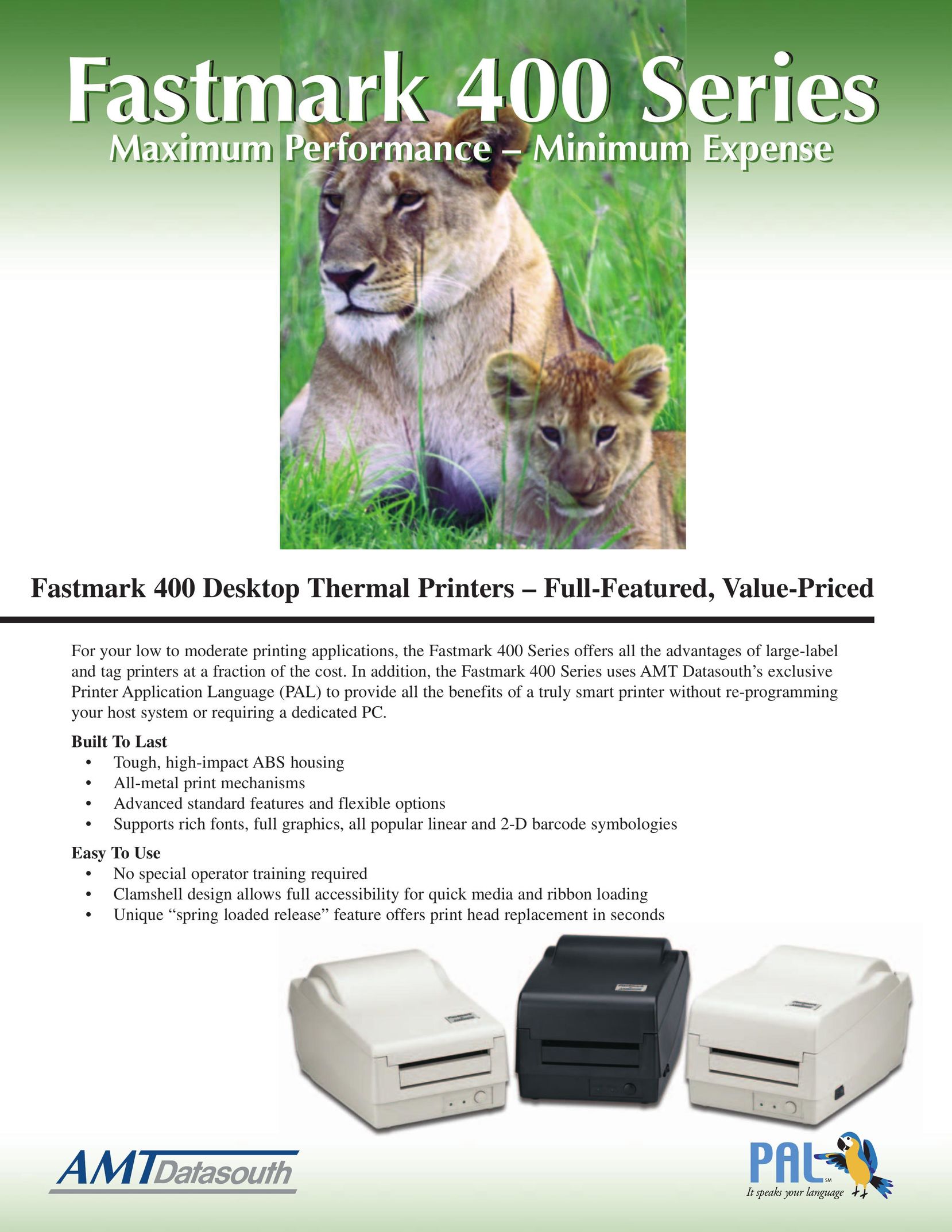 AMT Datasouth FM402DT Printer User Manual (Page 1)