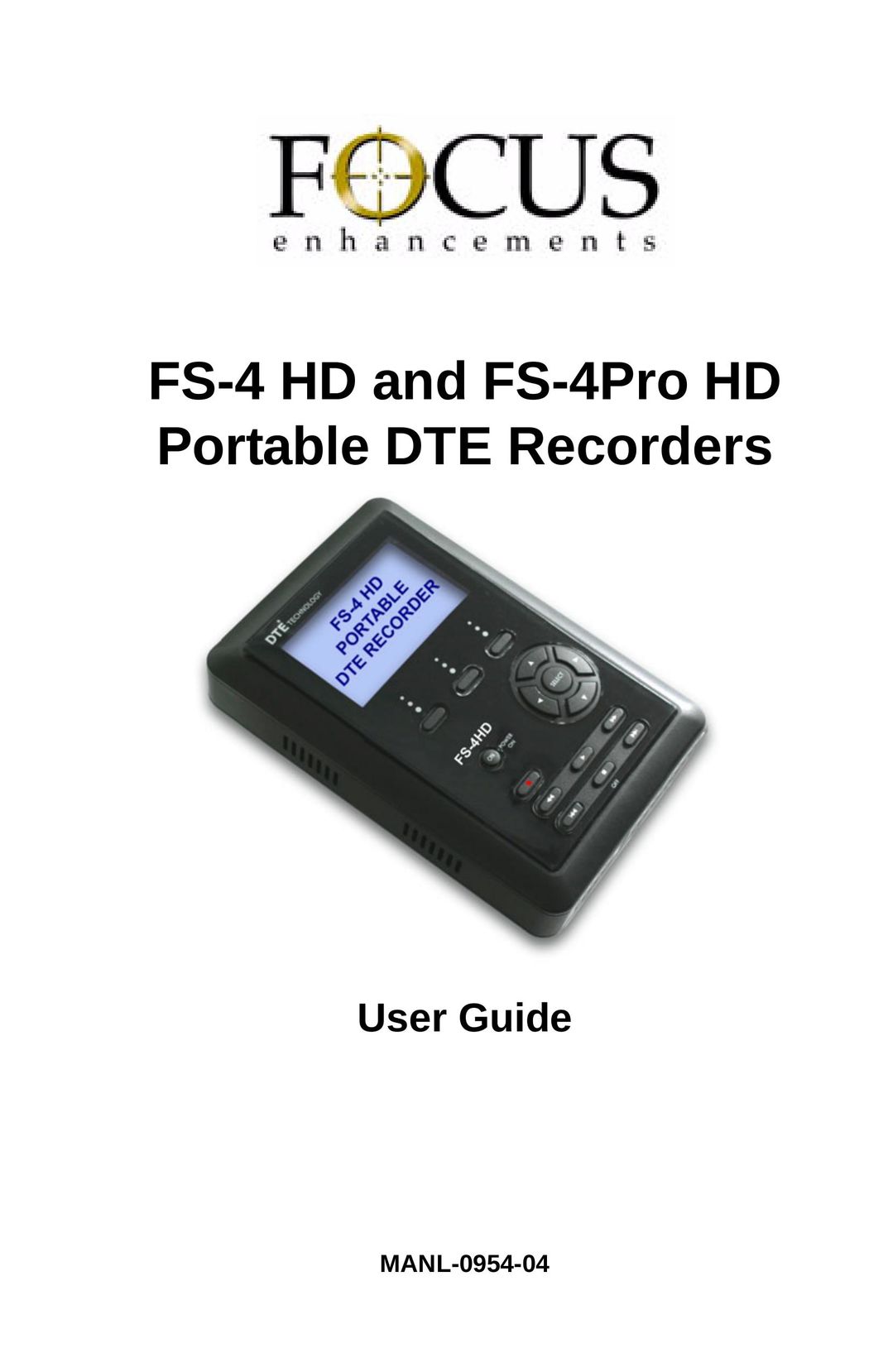 FOCUS Enhancements FS-4 Pro DVD Recorder User Manual (Page 1)