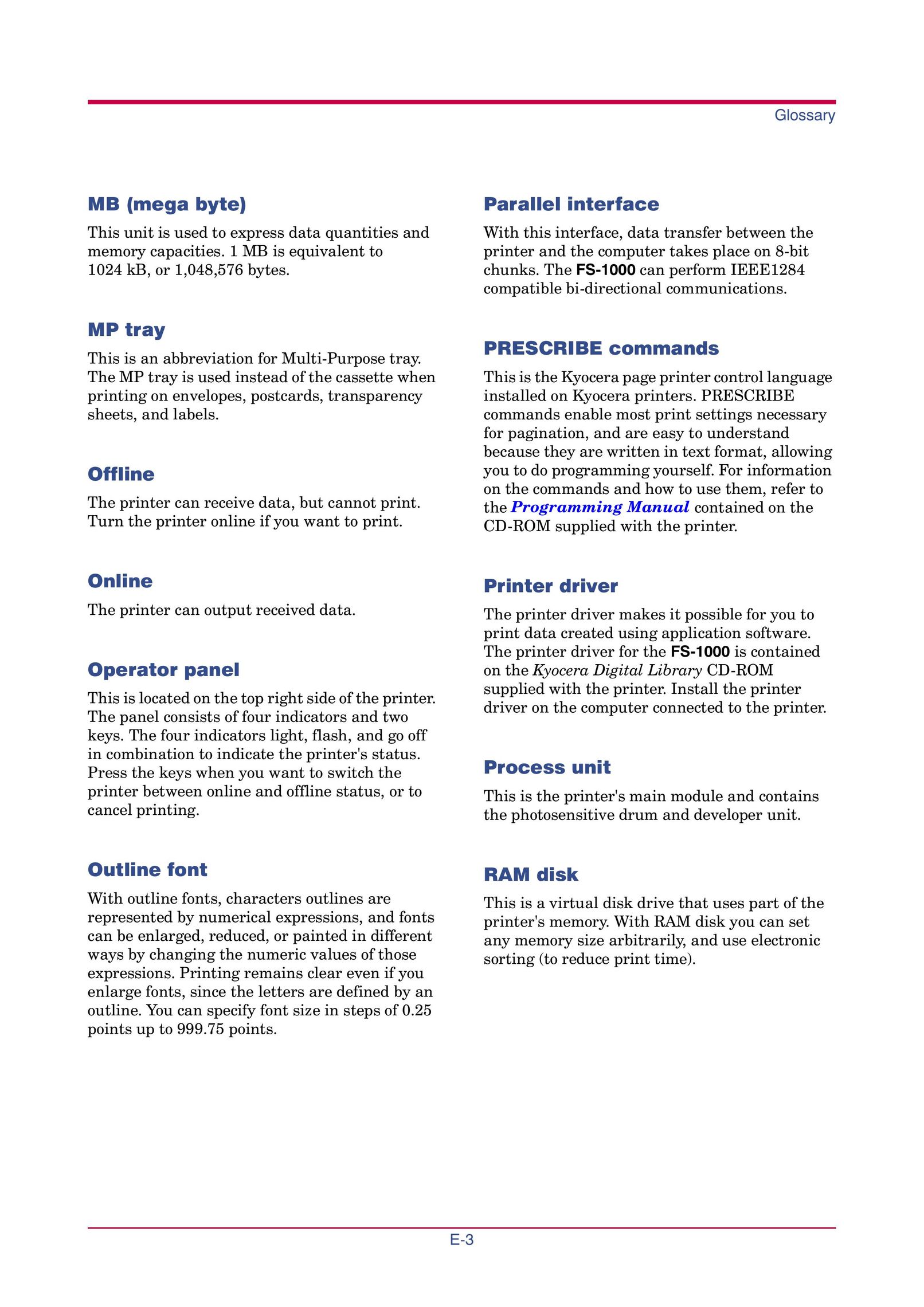 Kyocera FS-1000 Printer User Manual (Page 132)