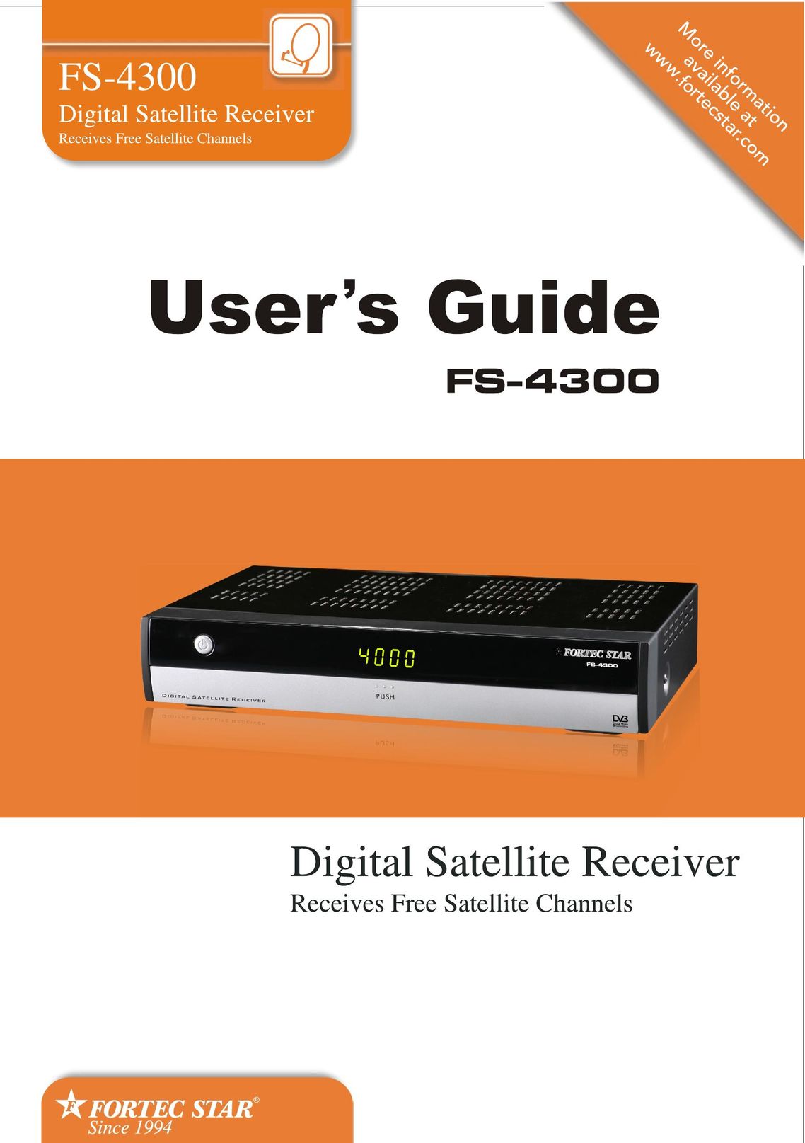Fortec FS-4300 Car Satellite Radio System User Manual (Page 1)