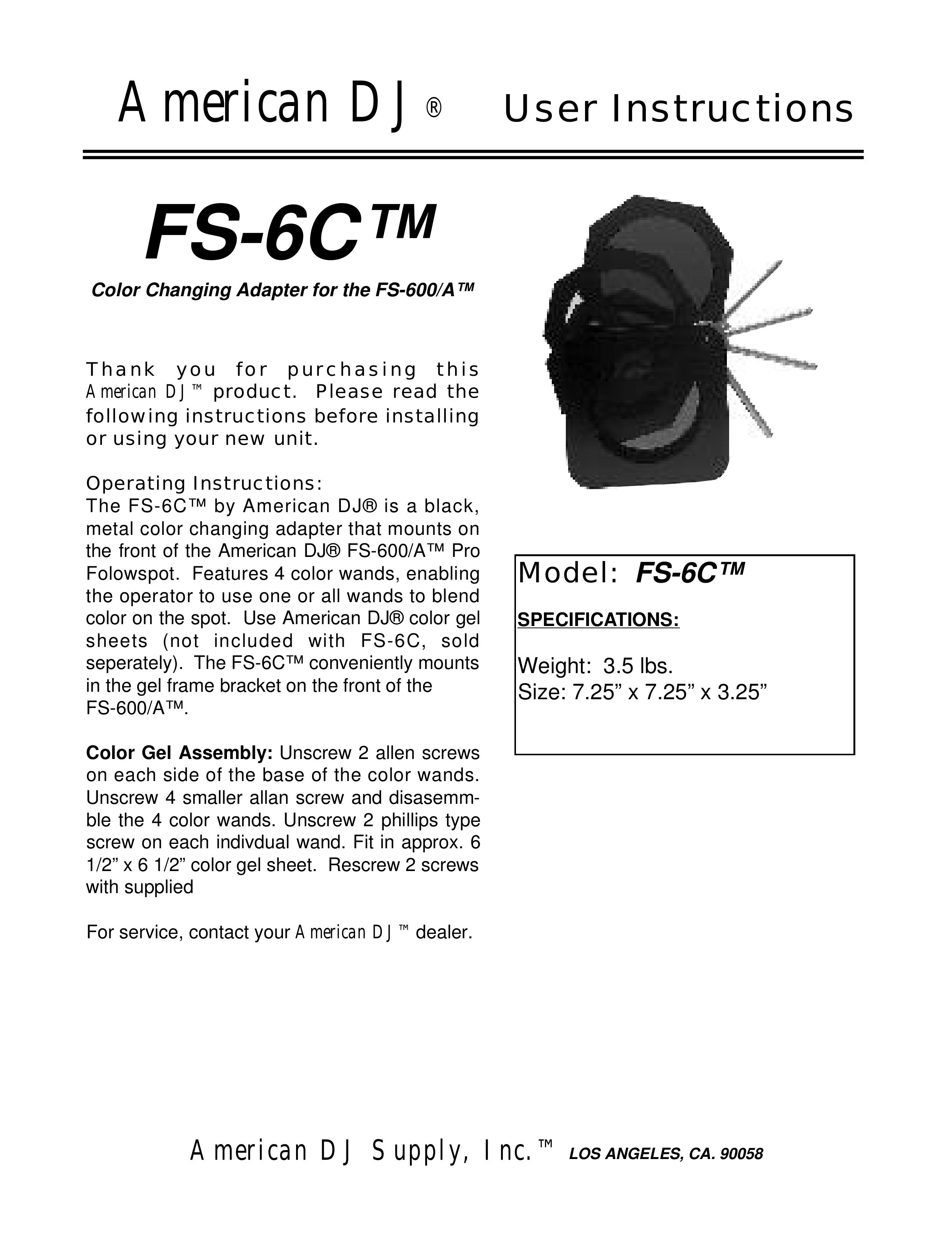American DJ FS-6C DJ Equipment User Manual (Page 1)