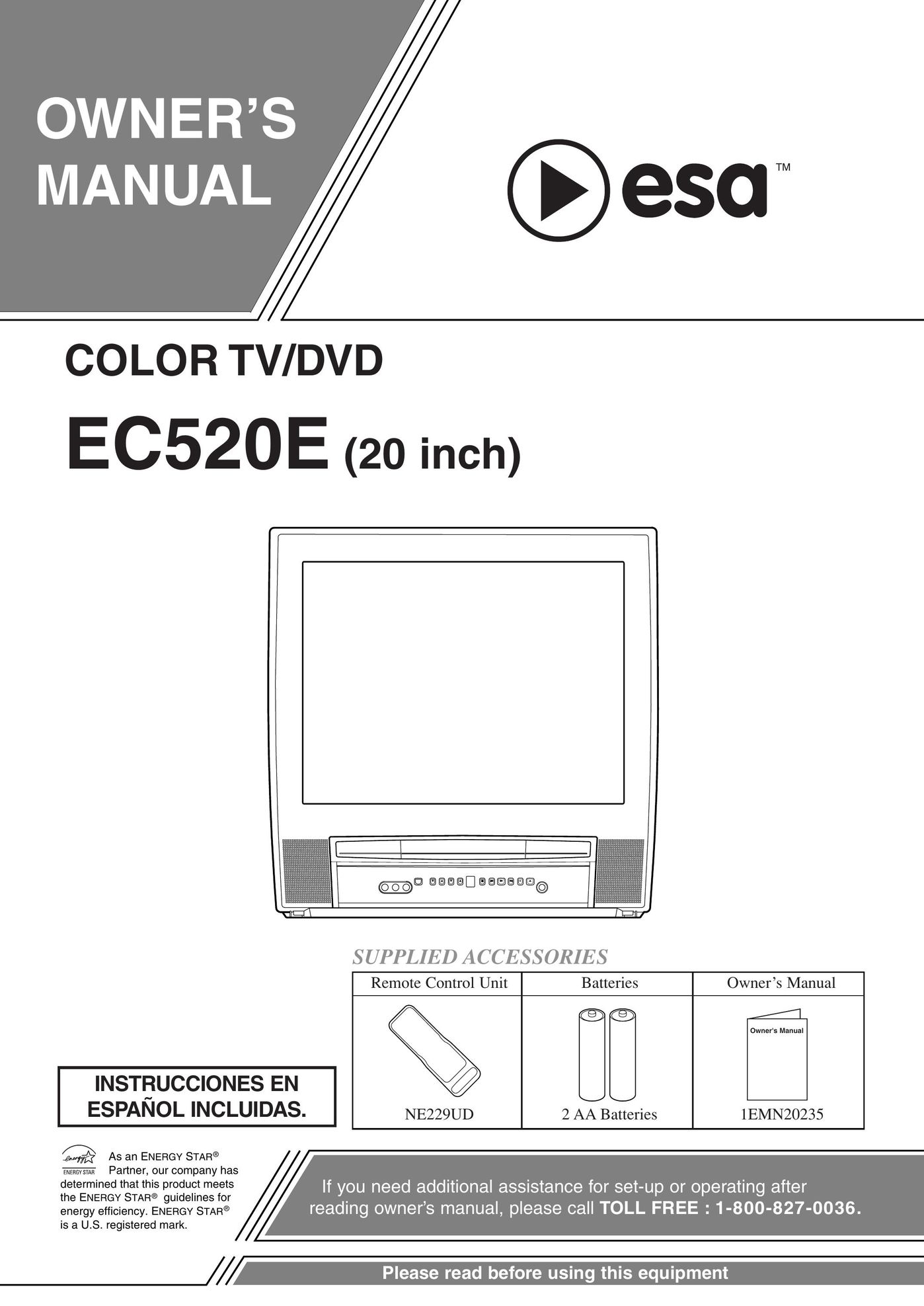 FUNAI EC520E CRT Television User Manual (Page 1)