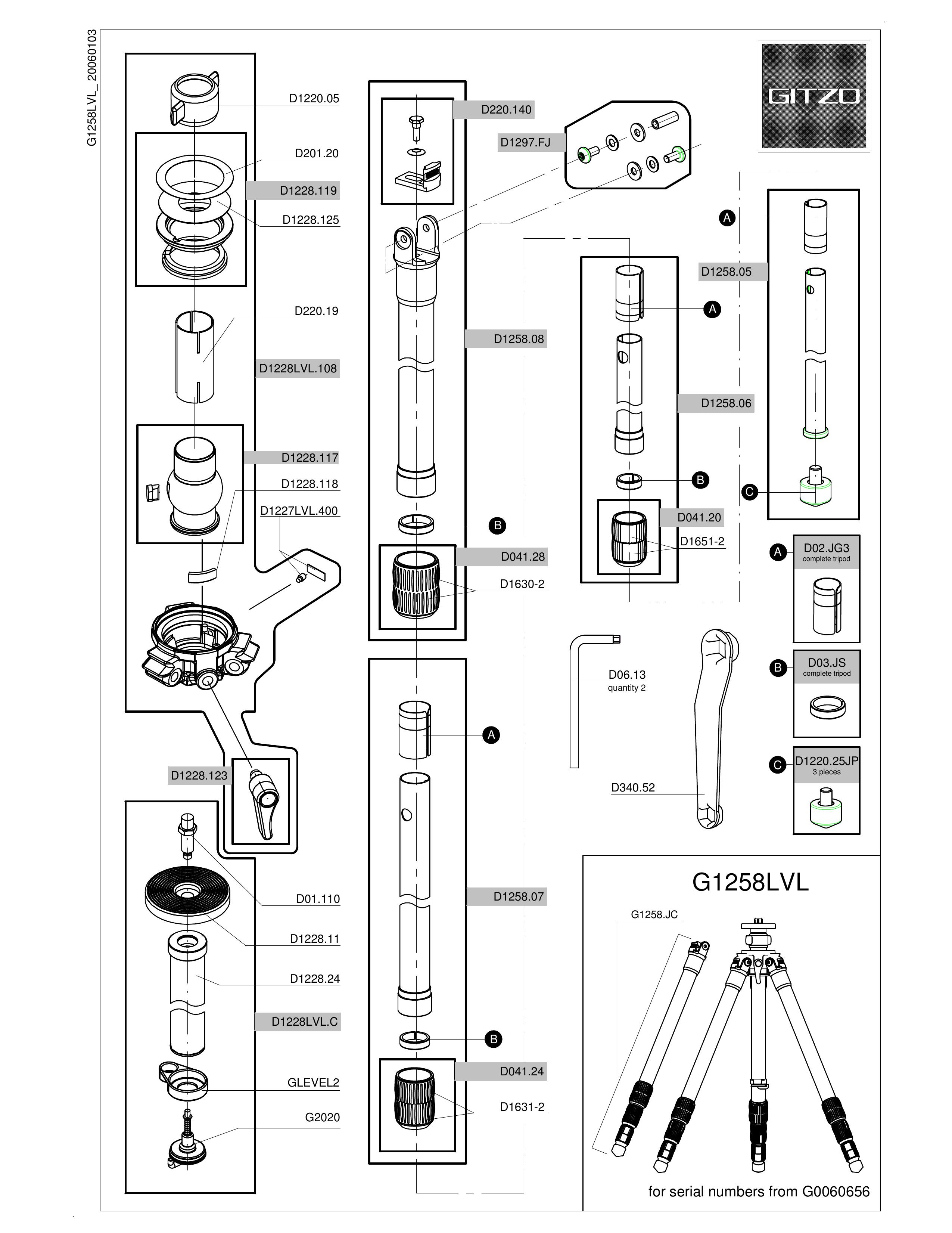 Gitzo G1258LVL Camcorder Accessories User Manual (Page 1)