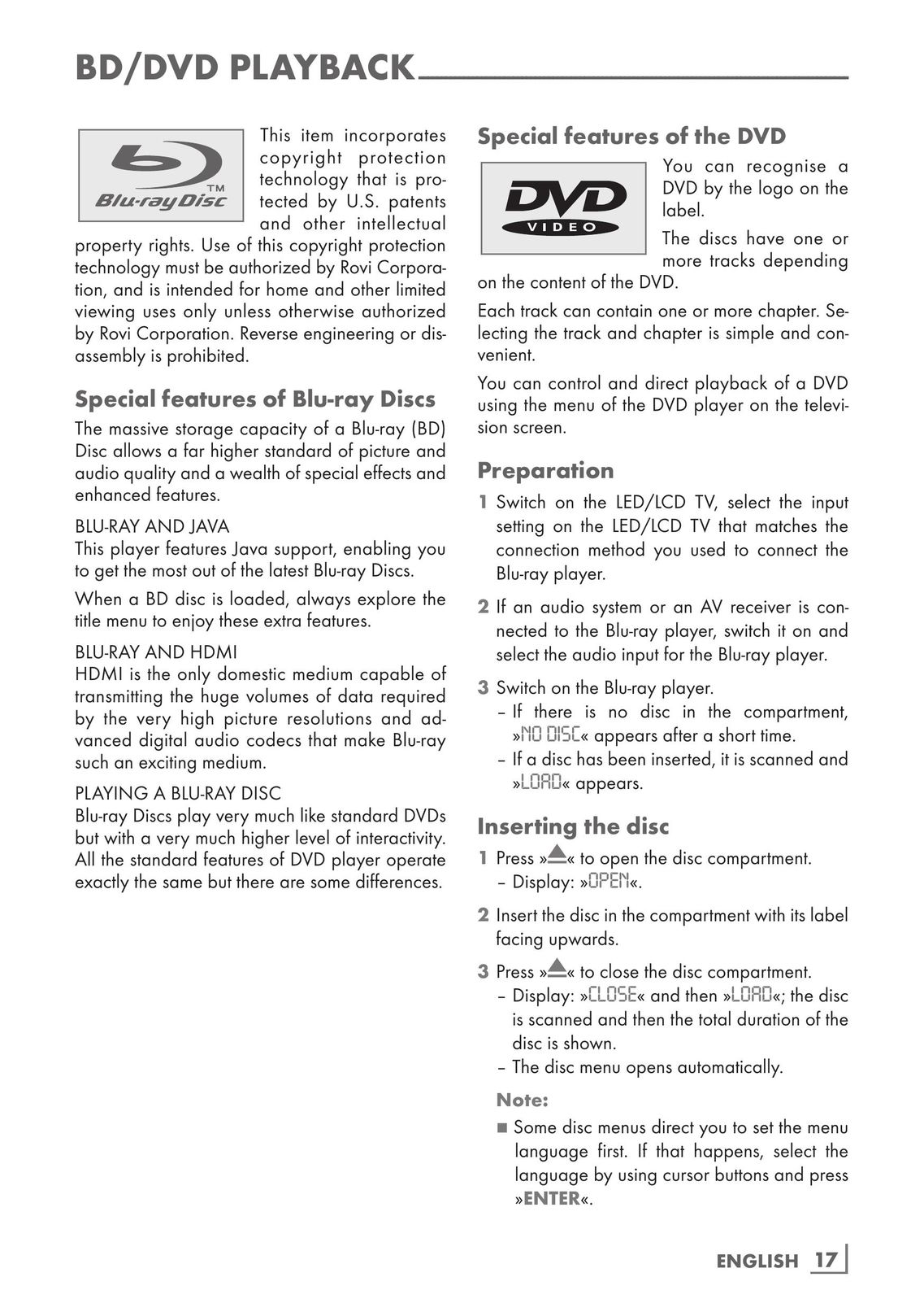 Grundig GBP 6000 2D Blu-ray Player User Manual (Page 17)