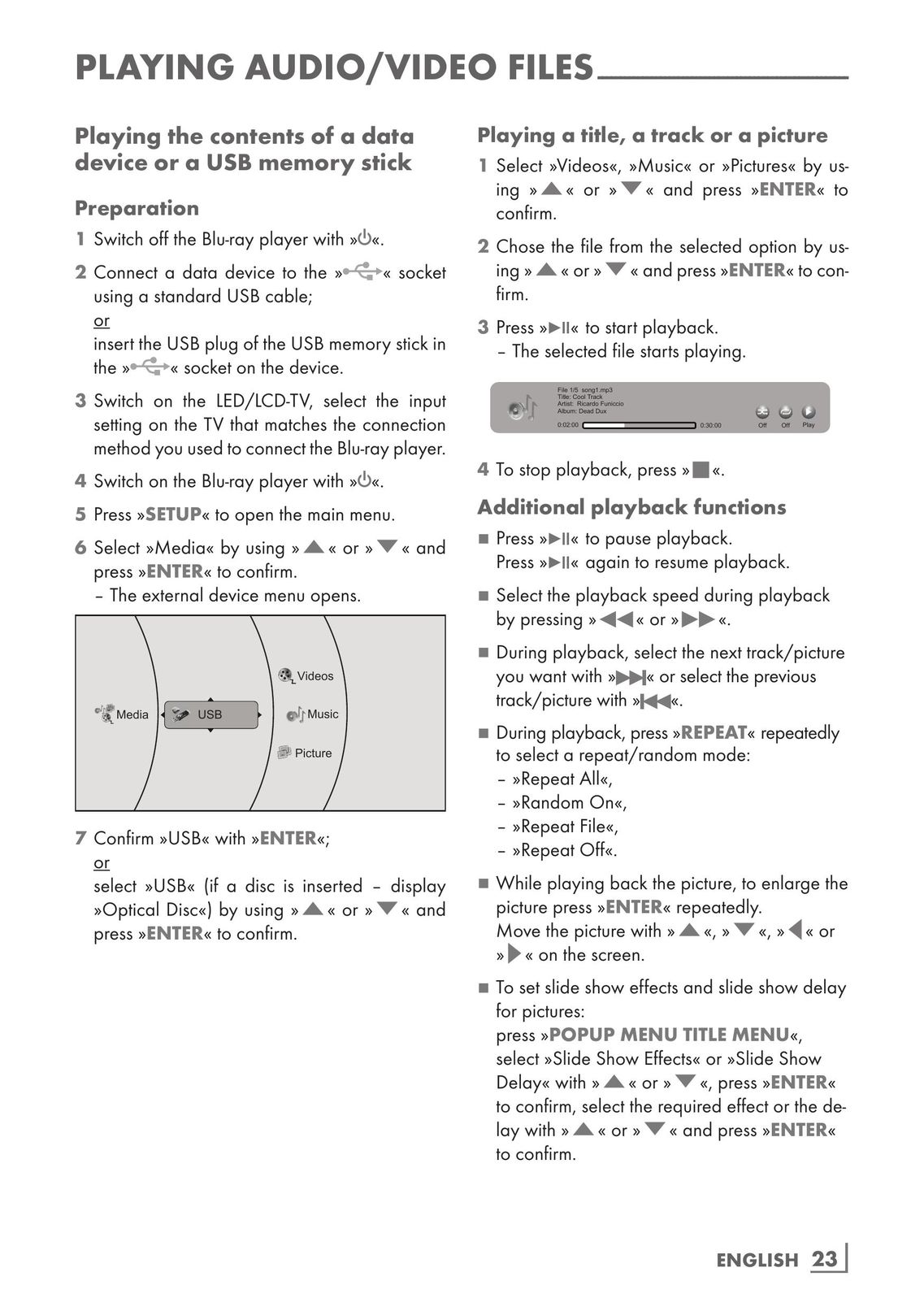 Grundig GBP 6000 2D Blu-ray Player User Manual (Page 23)