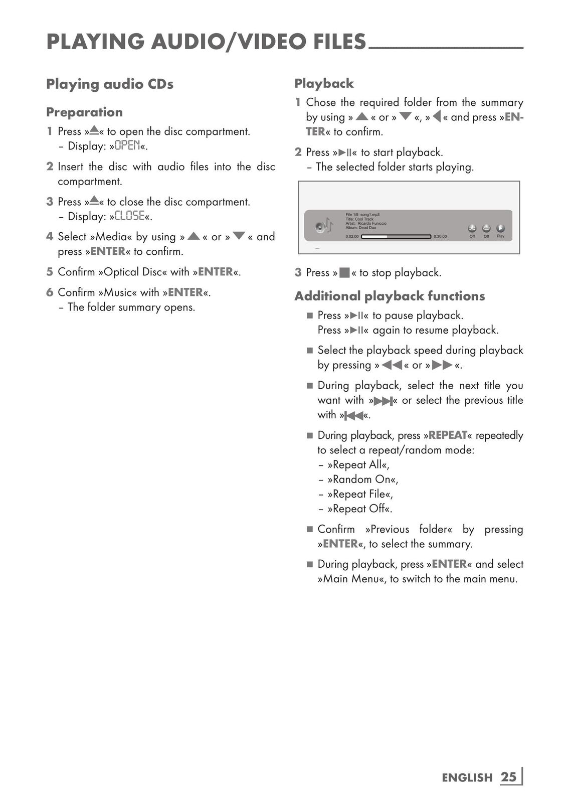 Grundig GBP 6000 2D Blu-ray Player User Manual (Page 25)
