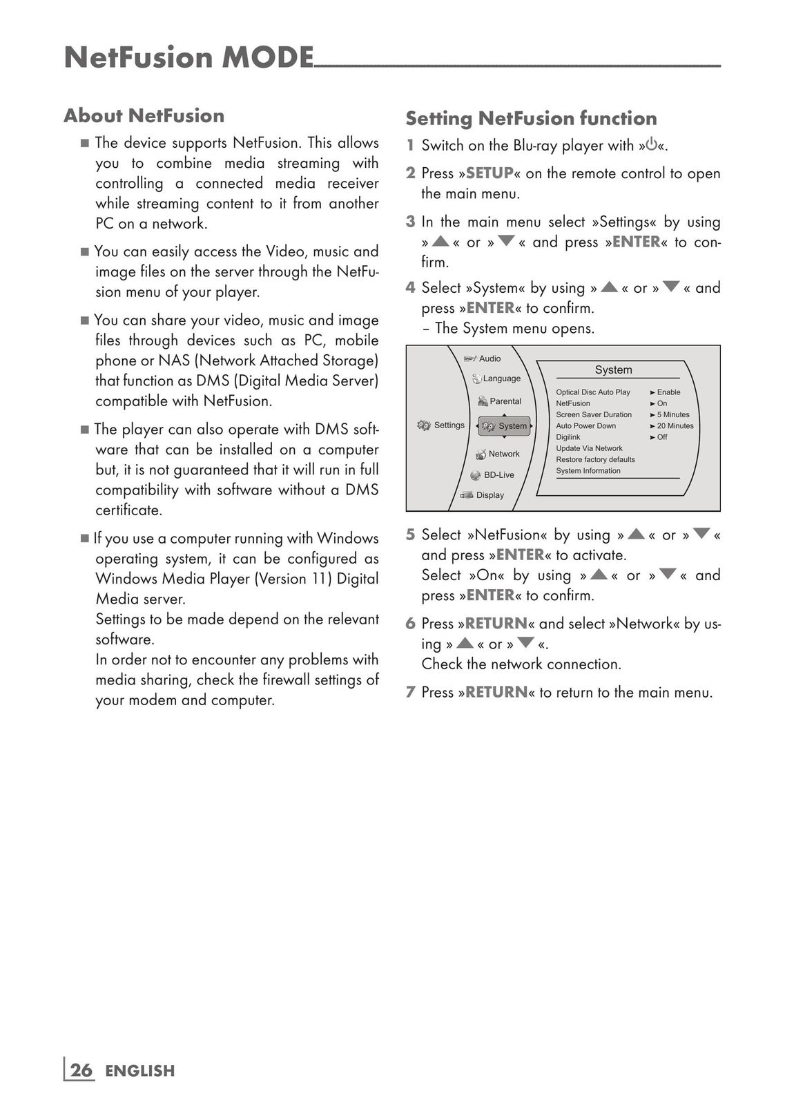 Grundig GBP 6000 2D Blu-ray Player User Manual (Page 26)