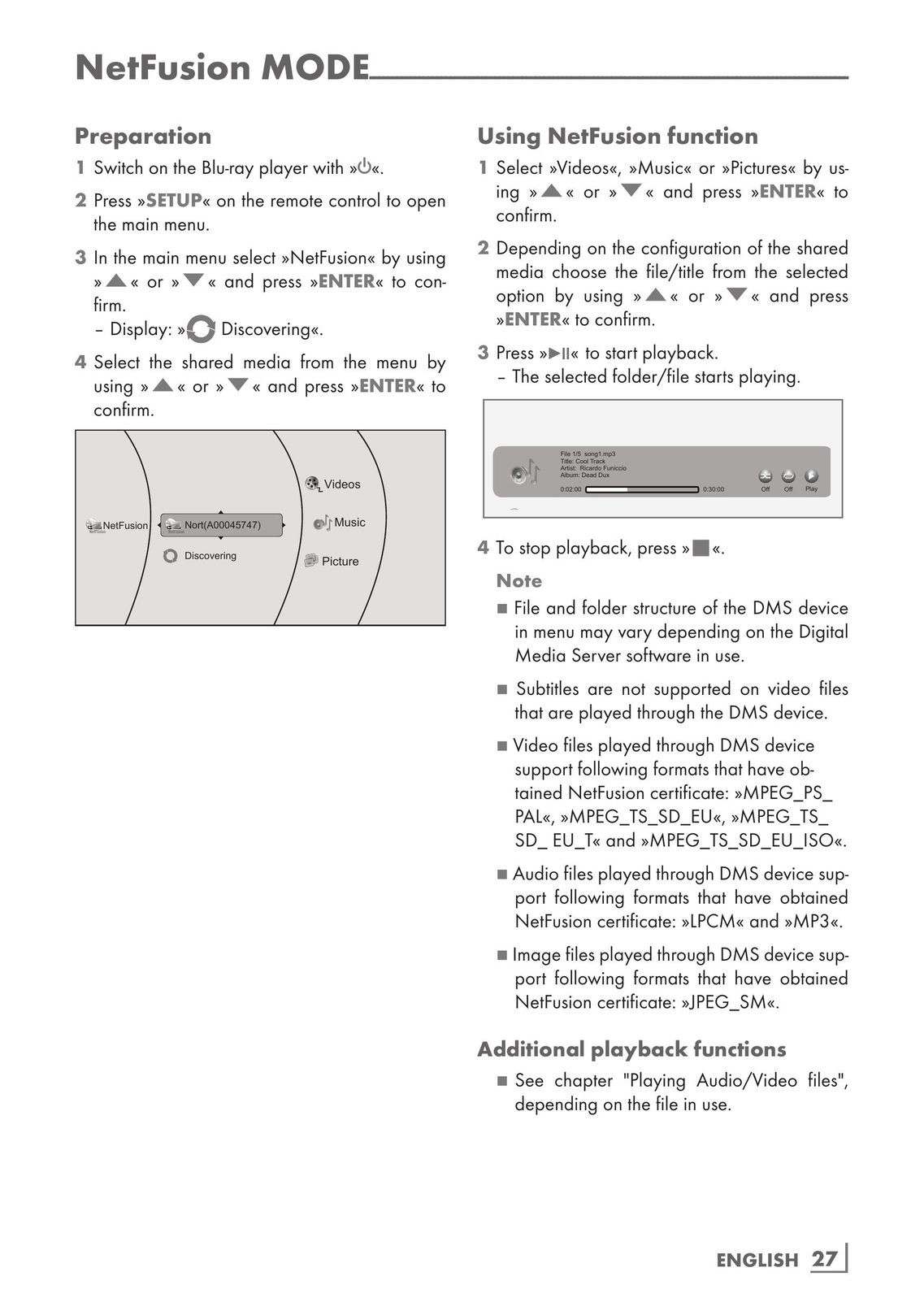 Grundig GBP 6000 2D Blu-ray Player User Manual (Page 27)