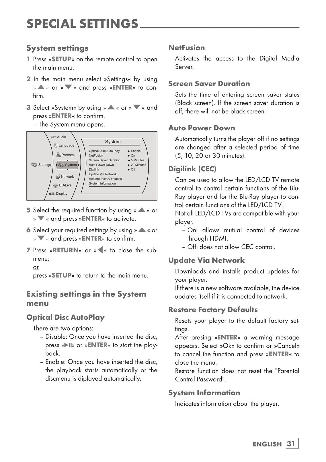 Grundig GBP 6000 2D Blu-ray Player User Manual (Page 31)