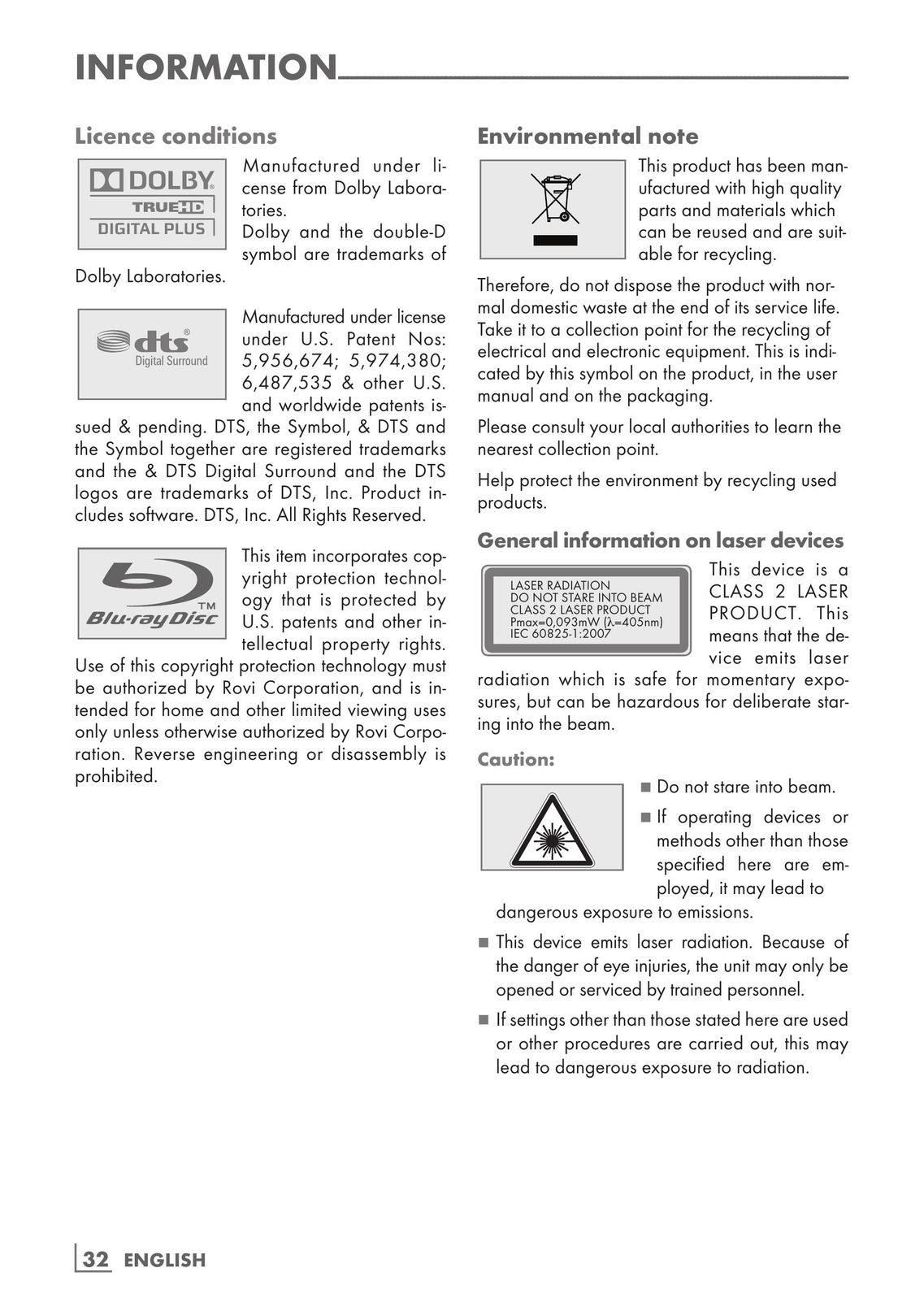 Grundig GBP 6000 2D Blu-ray Player User Manual (Page 32)