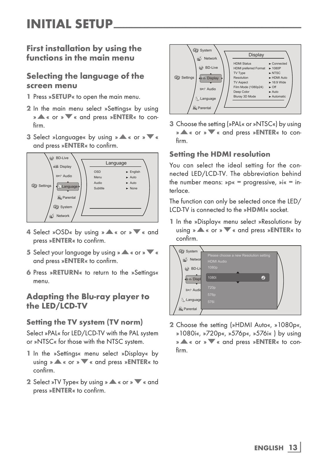 Grundig GBP 7000 3D Blu-ray Player User Manual (Page 13)