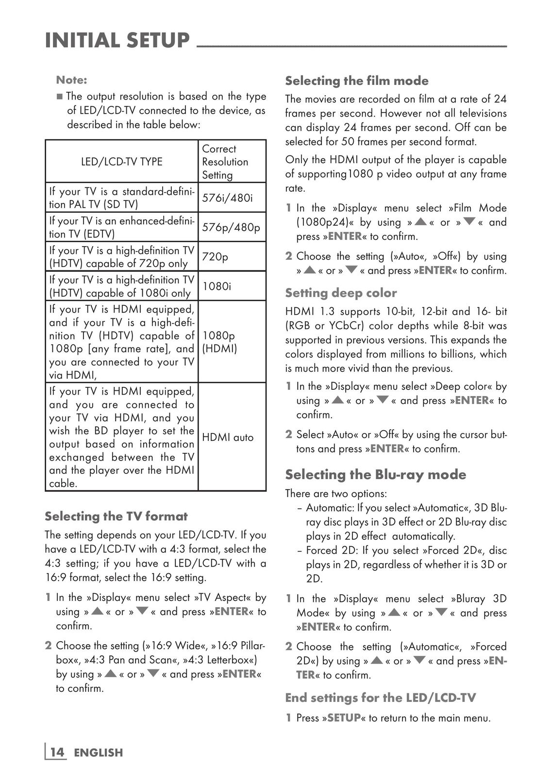 Grundig GBP 7000 3D Blu-ray Player User Manual (Page 14)