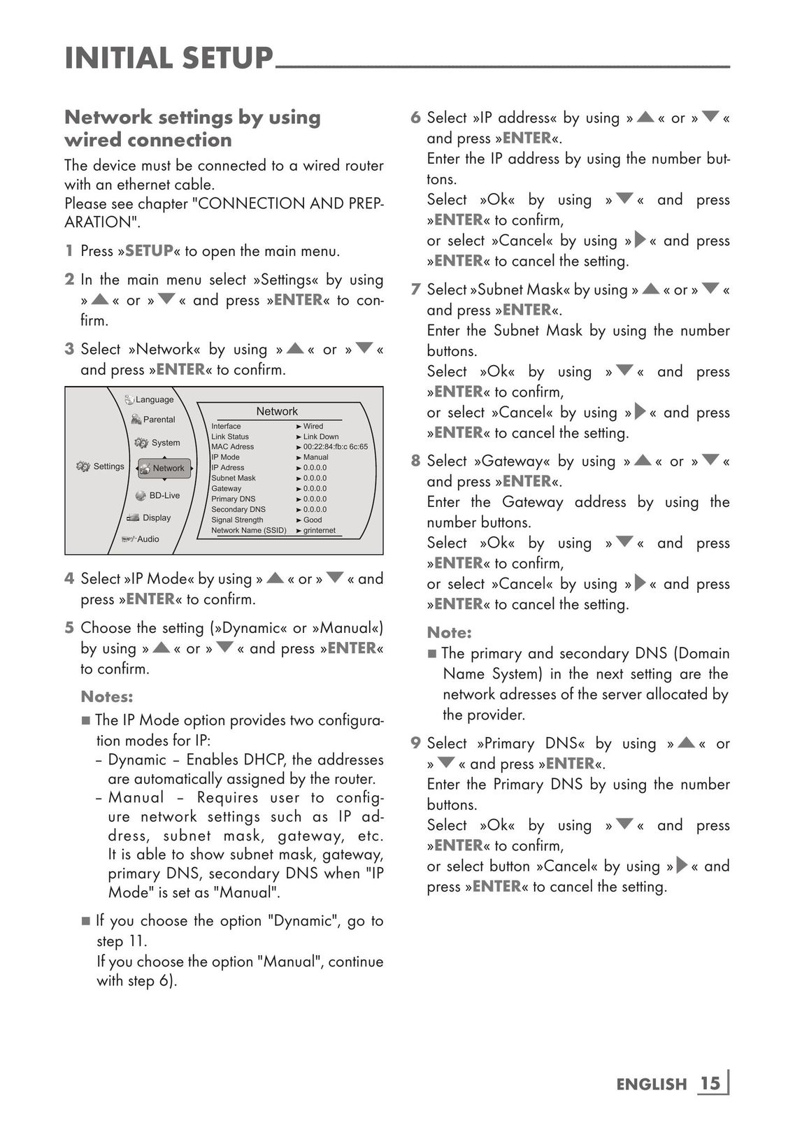 Grundig GBP 7000 3D Blu-ray Player User Manual (Page 15)