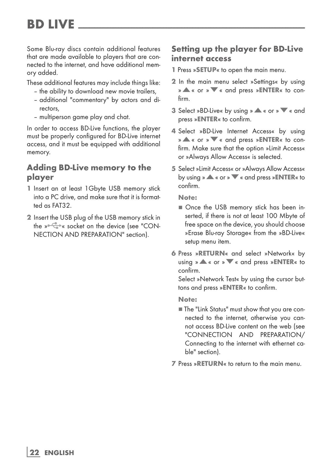 Grundig GBP 7000 3D Blu-ray Player User Manual (Page 22)