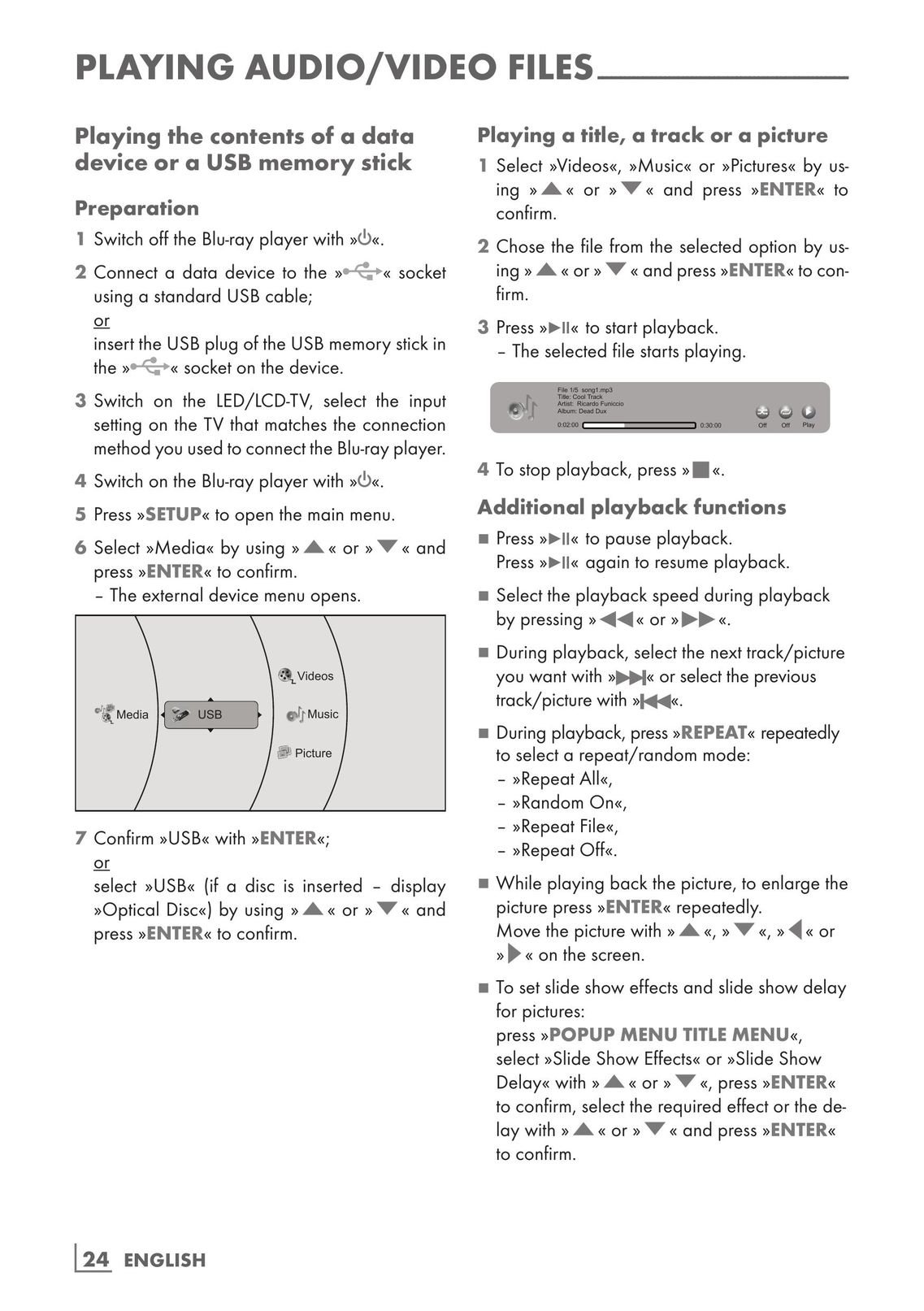Grundig GBP 7000 3D Blu-ray Player User Manual (Page 24)