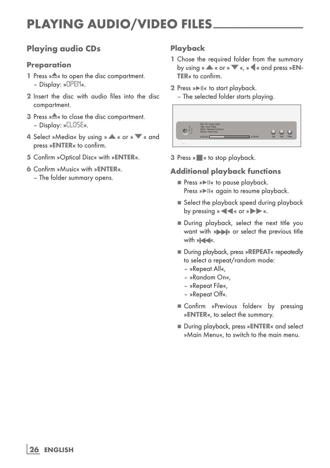 Grundig GBP 7000 3D Blu-ray Player User Manual (Page 26)