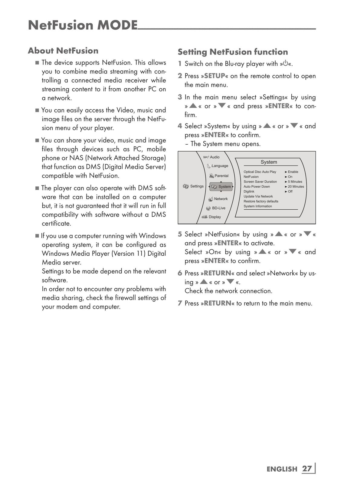 Grundig GBP 7000 3D Blu-ray Player User Manual (Page 27)