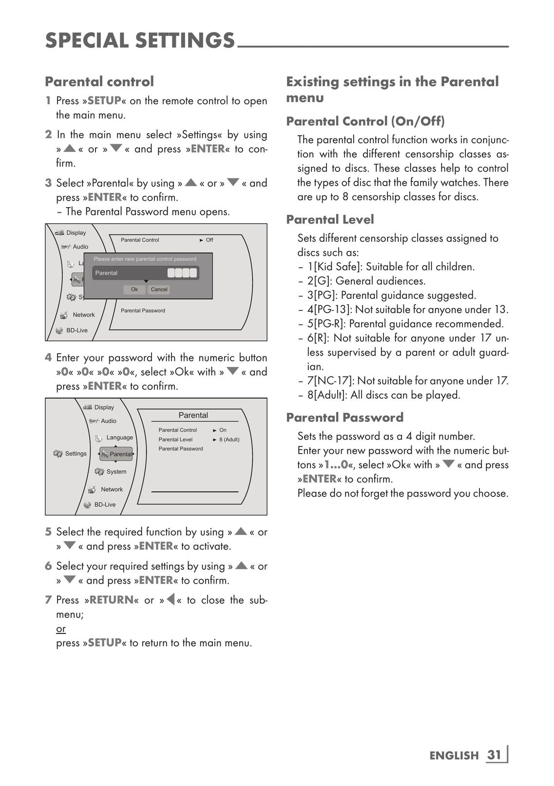 Grundig GBP 7000 3D Blu-ray Player User Manual (Page 31)