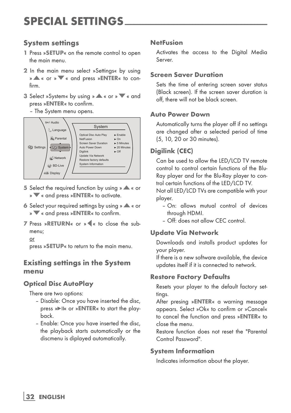 Grundig GBP 7000 3D Blu-ray Player User Manual (Page 32)