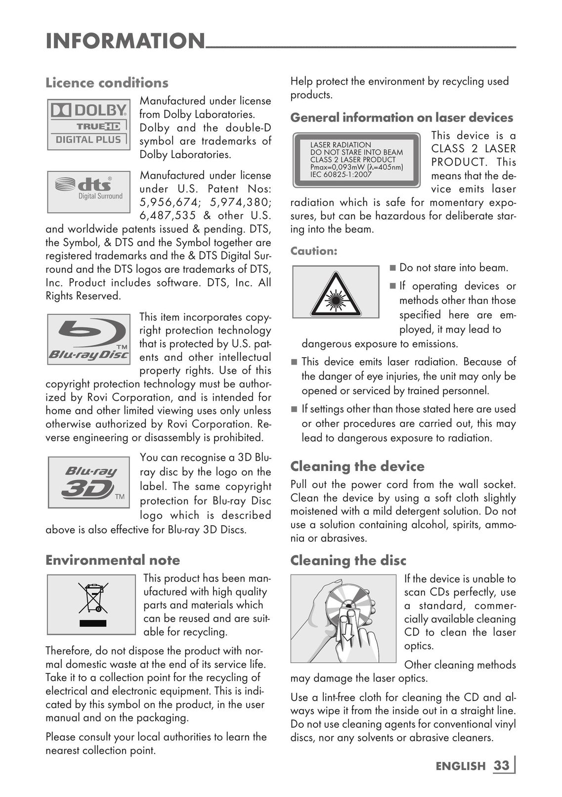 Grundig GBP 7000 3D Blu-ray Player User Manual (Page 33)
