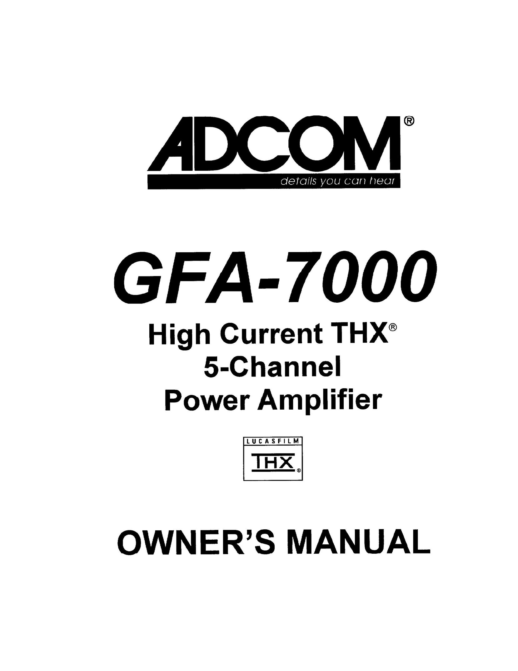 Adcom GFA-7000 Stereo Amplifier User Manual (Page 1)