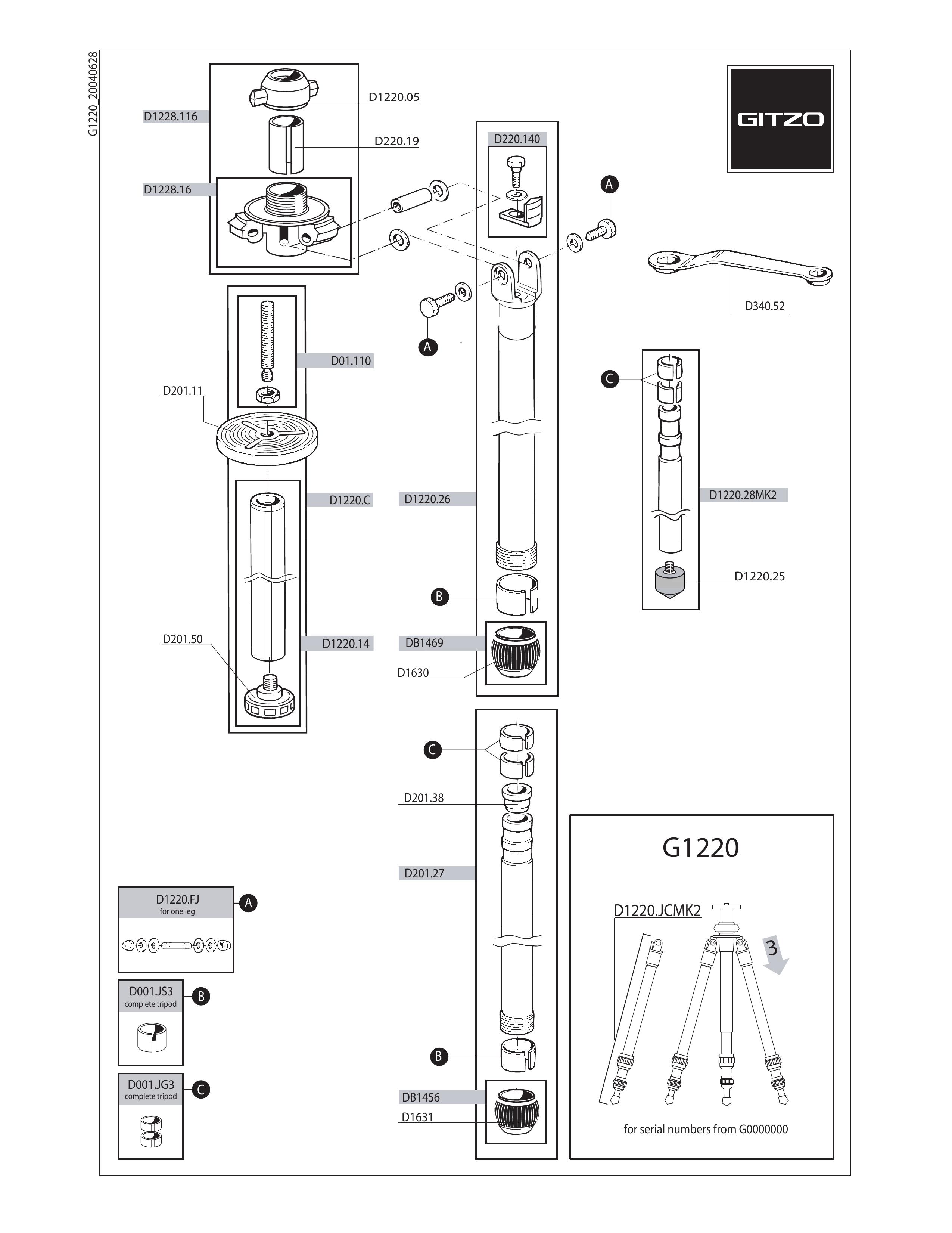 Gitzo G1220 Camcorder Accessories User Manual (Page 1)