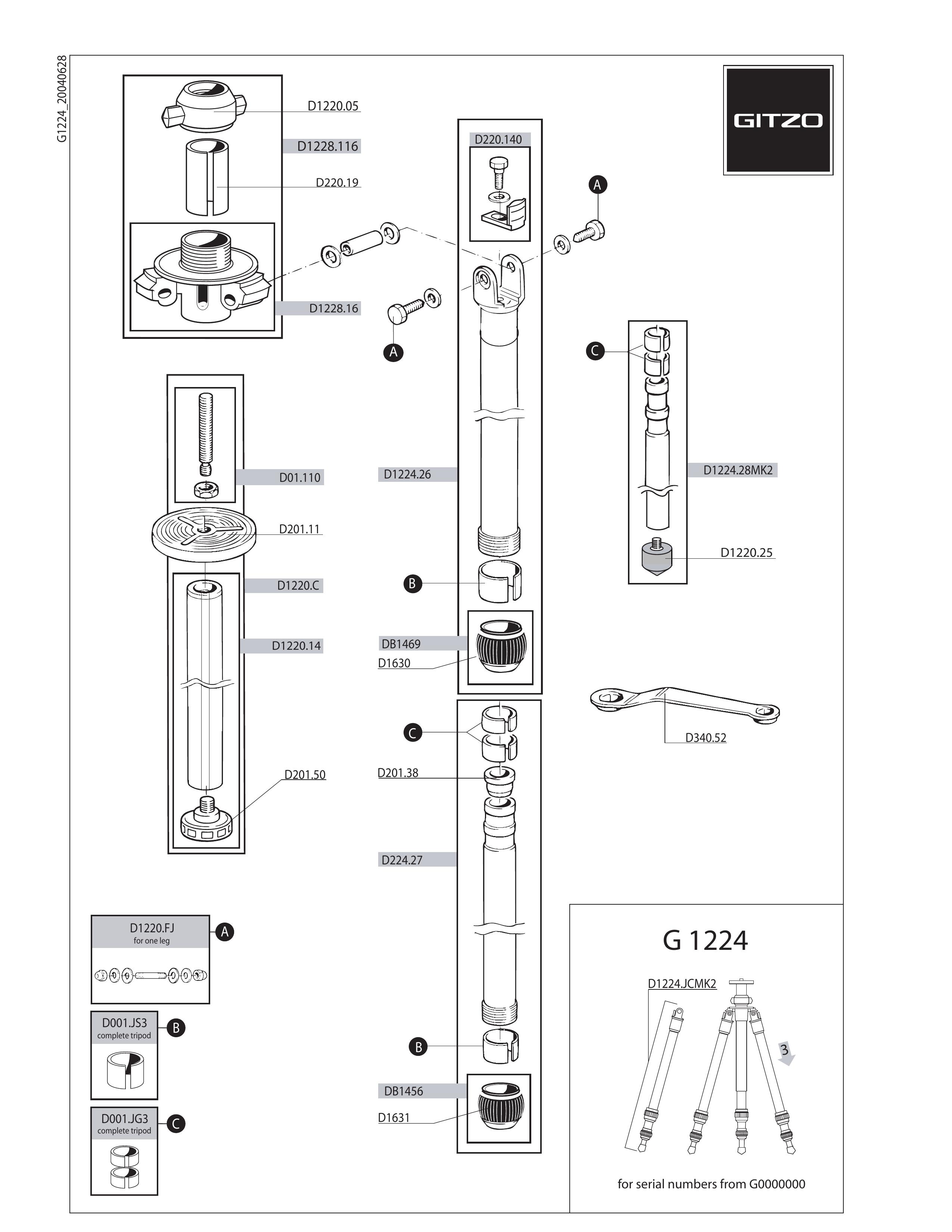 Gitzo G1224 Camcorder Accessories User Manual (Page 1)