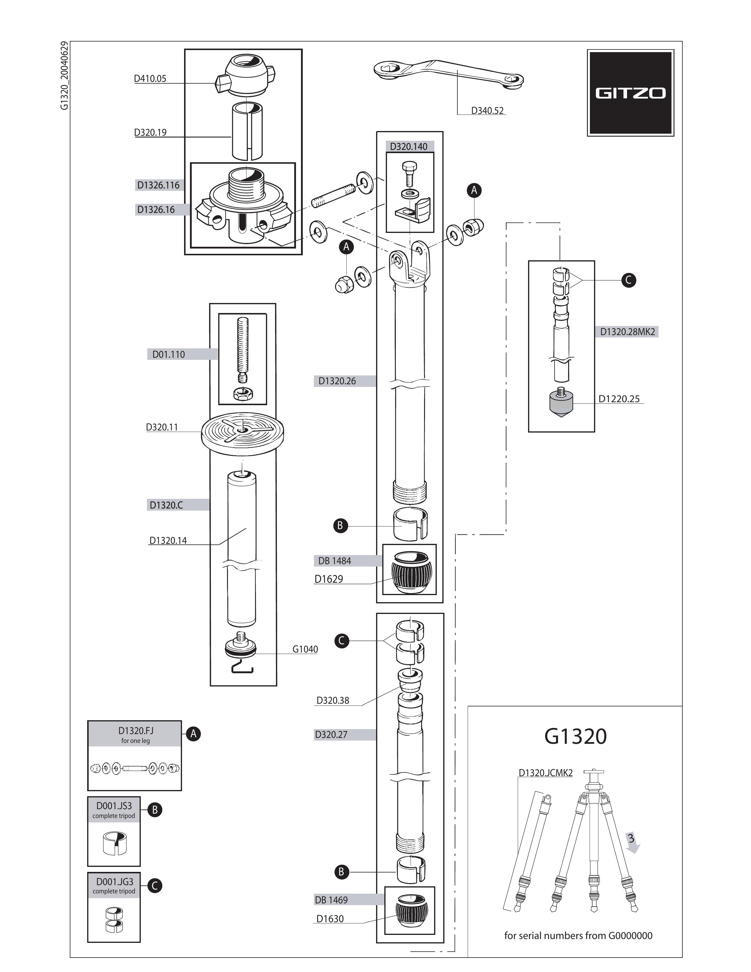 Gitzo G1320 Camcorder Accessories User Manual (Page 1)