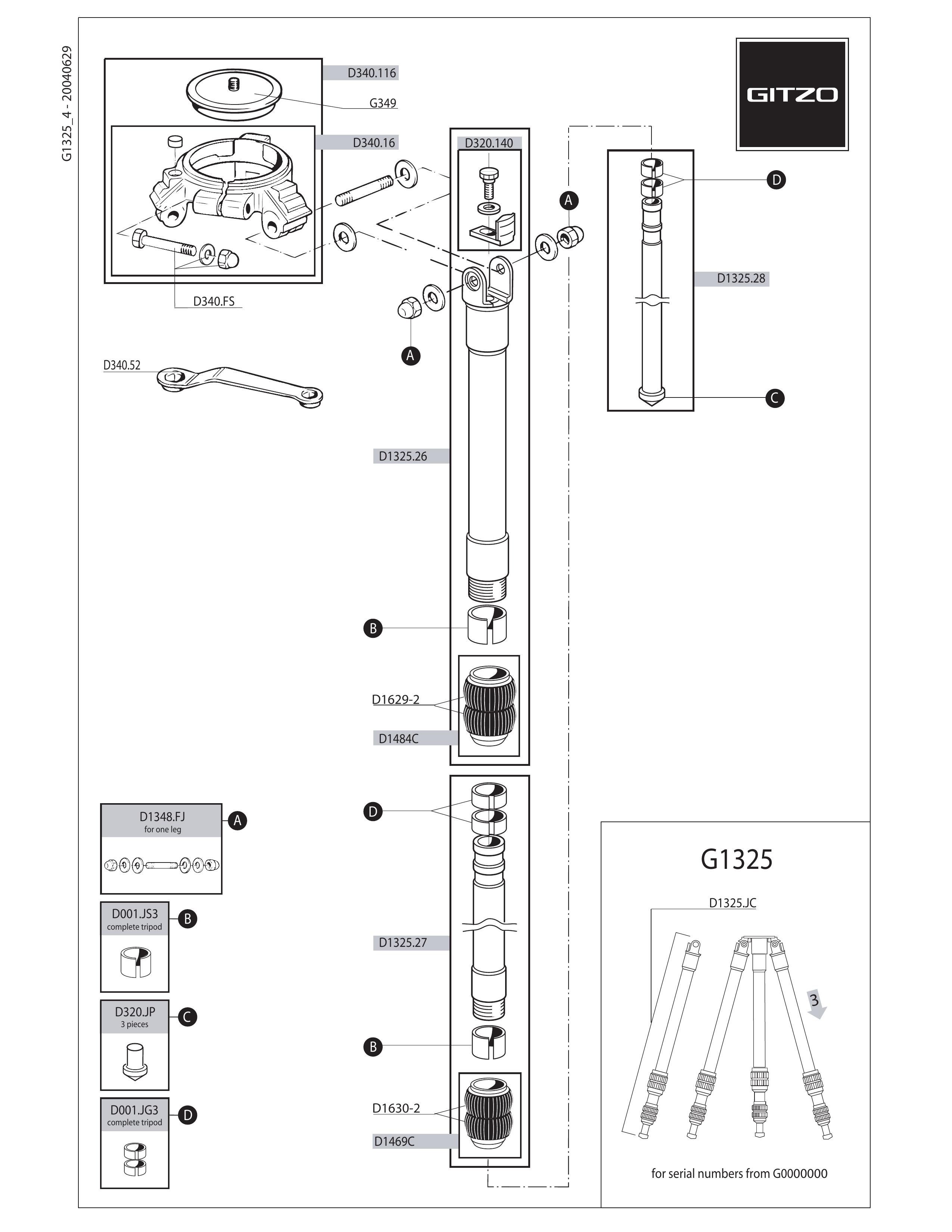 Gitzo G1325 Camcorder Accessories User Manual (Page 1)