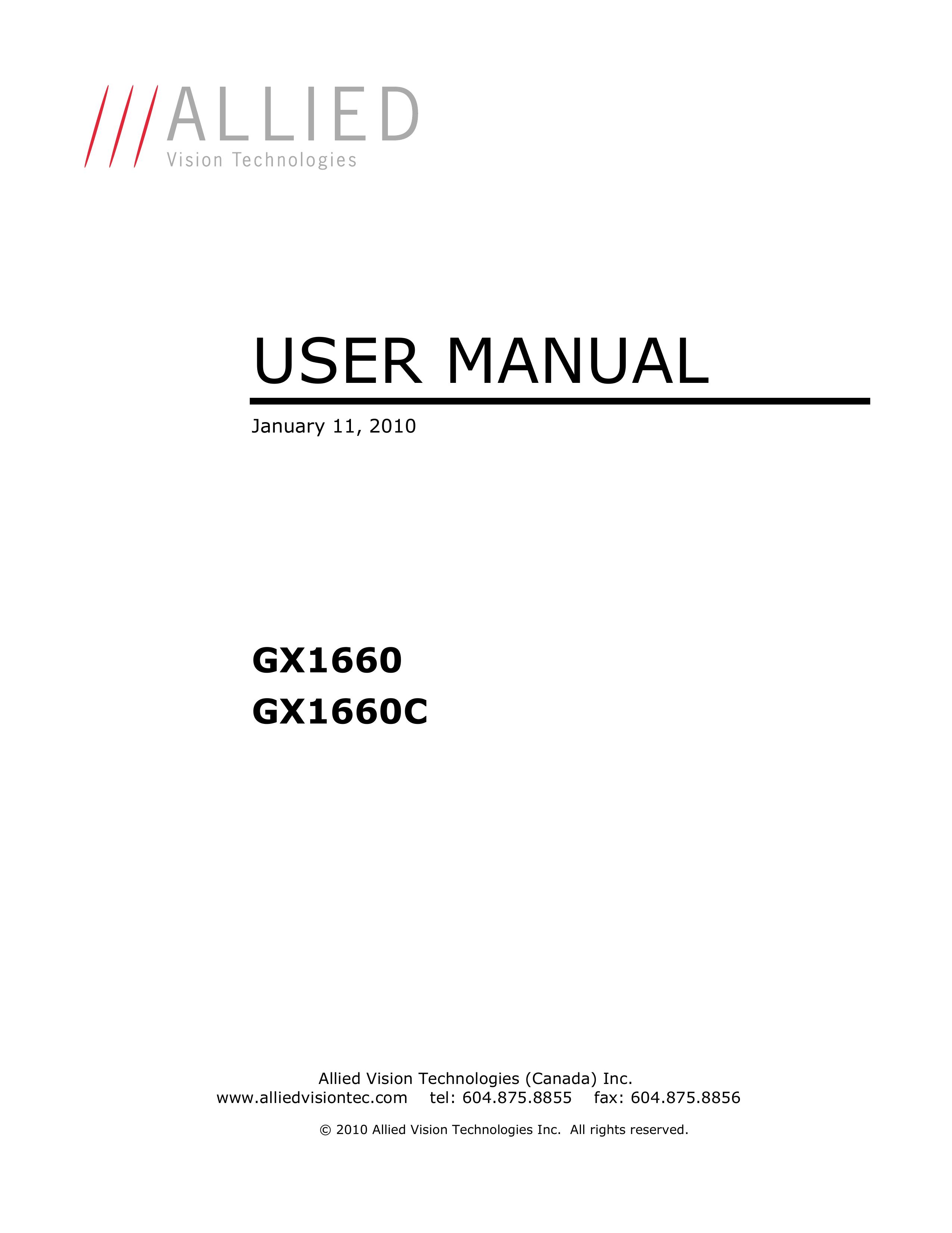 Allied International GX1660C Digital Camera User Manual (Page 1)