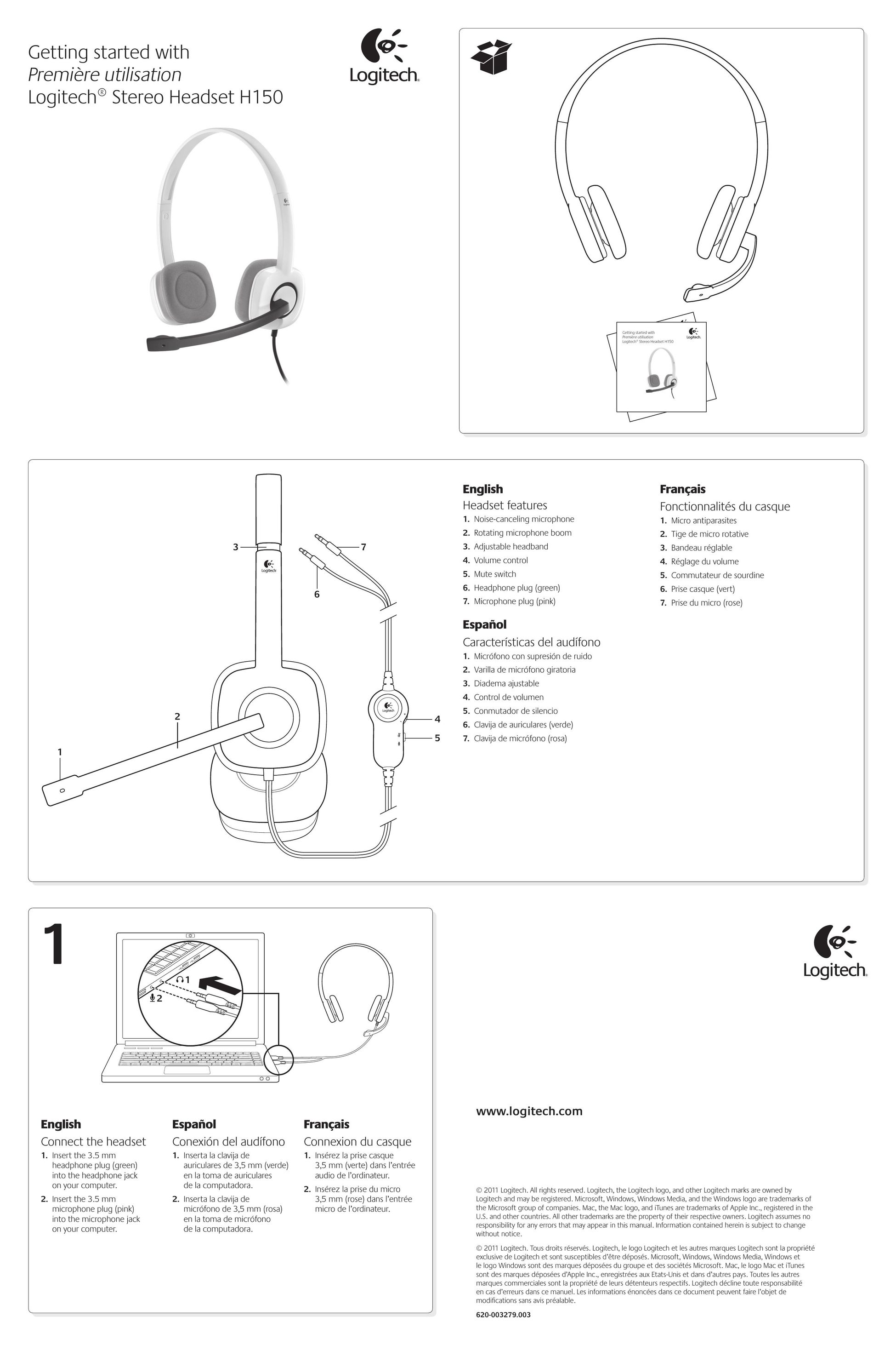 Logitech H150 Corded Headset User Manual (Page 1)