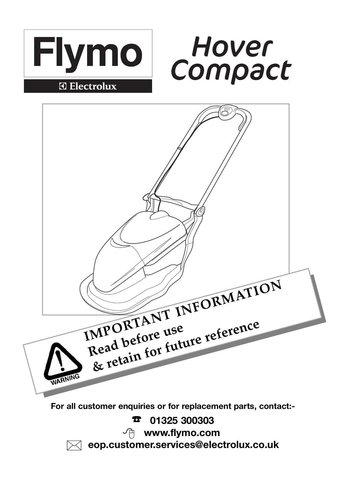 Flymo Hover Compact Vacuum Cleaner User Manual (Page 1)