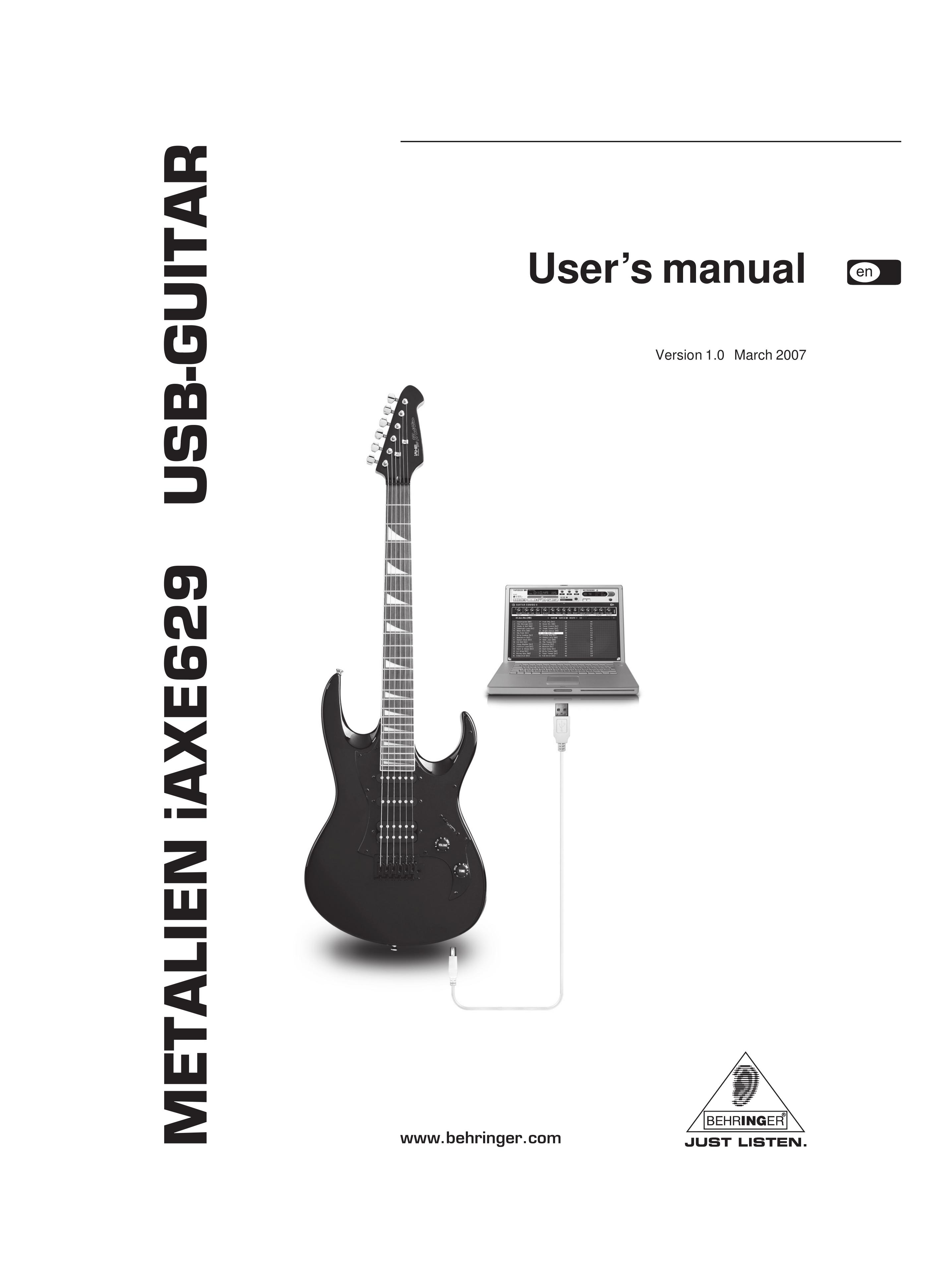 Behringer IAXE629 Guitar User Manual (Page 1)