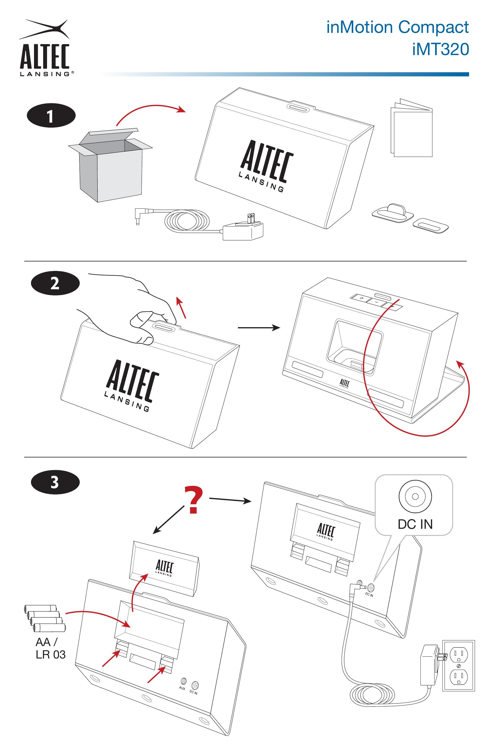 Altec Lansing iMT320 MP3 Docking Station User Manual (Page 1)