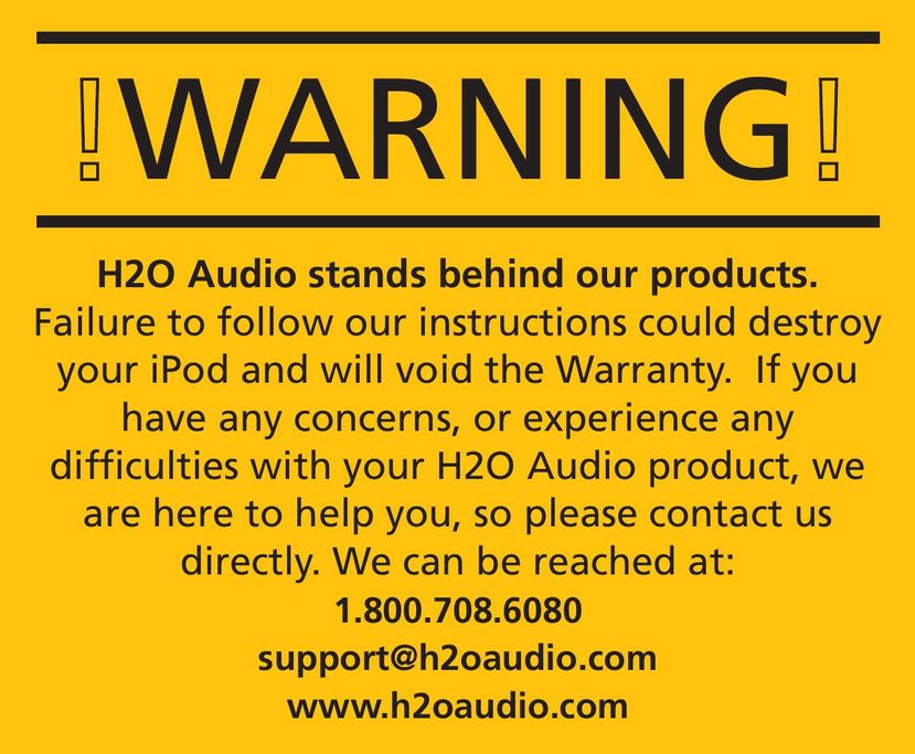 H2O Audio iN2 MP3 Player Accessories User Manual (Page 1)
