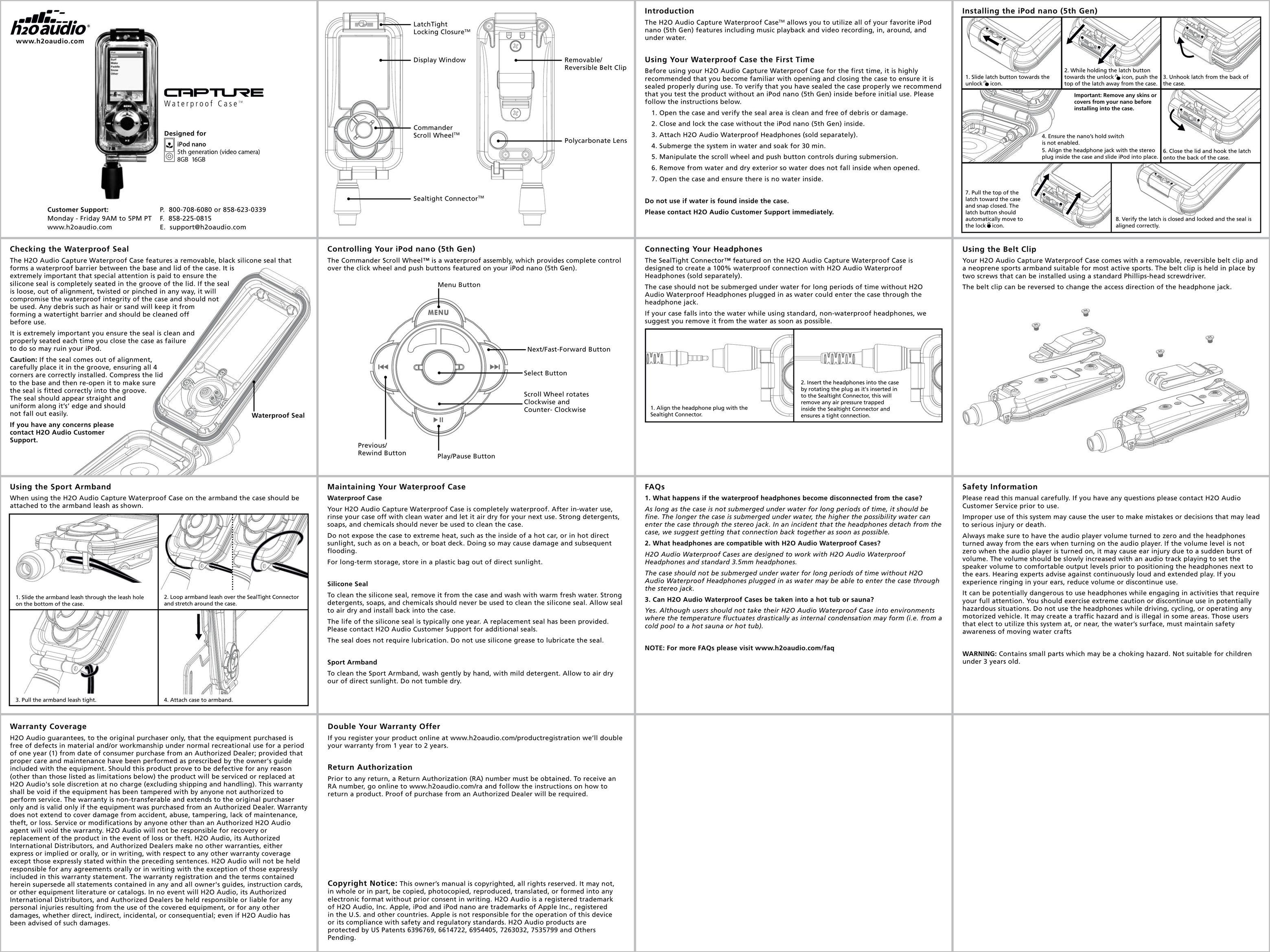 H2O Audio iN5-BK Carrying Case User Manual (Page 1)