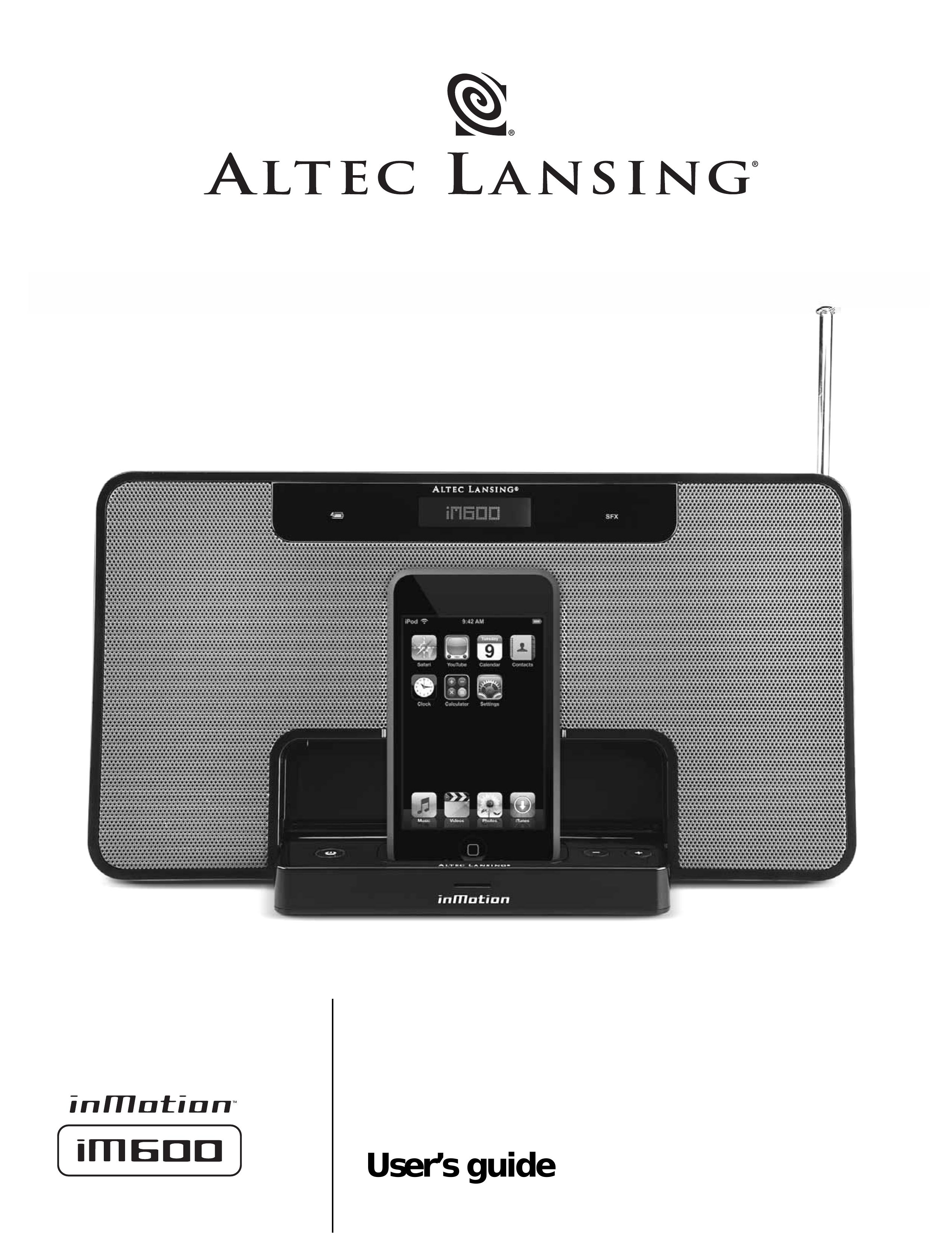 Altec Lansing iM600 MP3 Docking Station User Manual (Page 1)